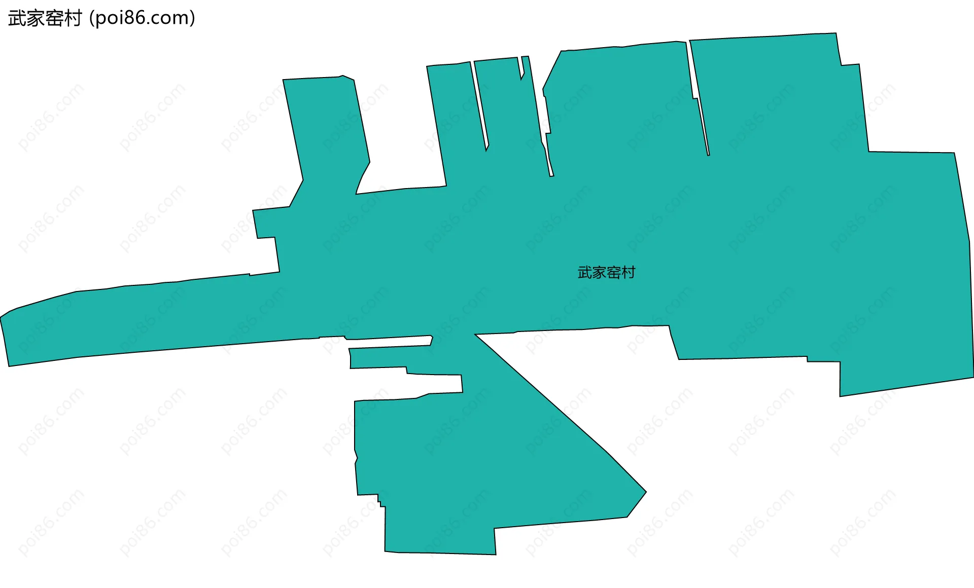 武家窑村边界地图