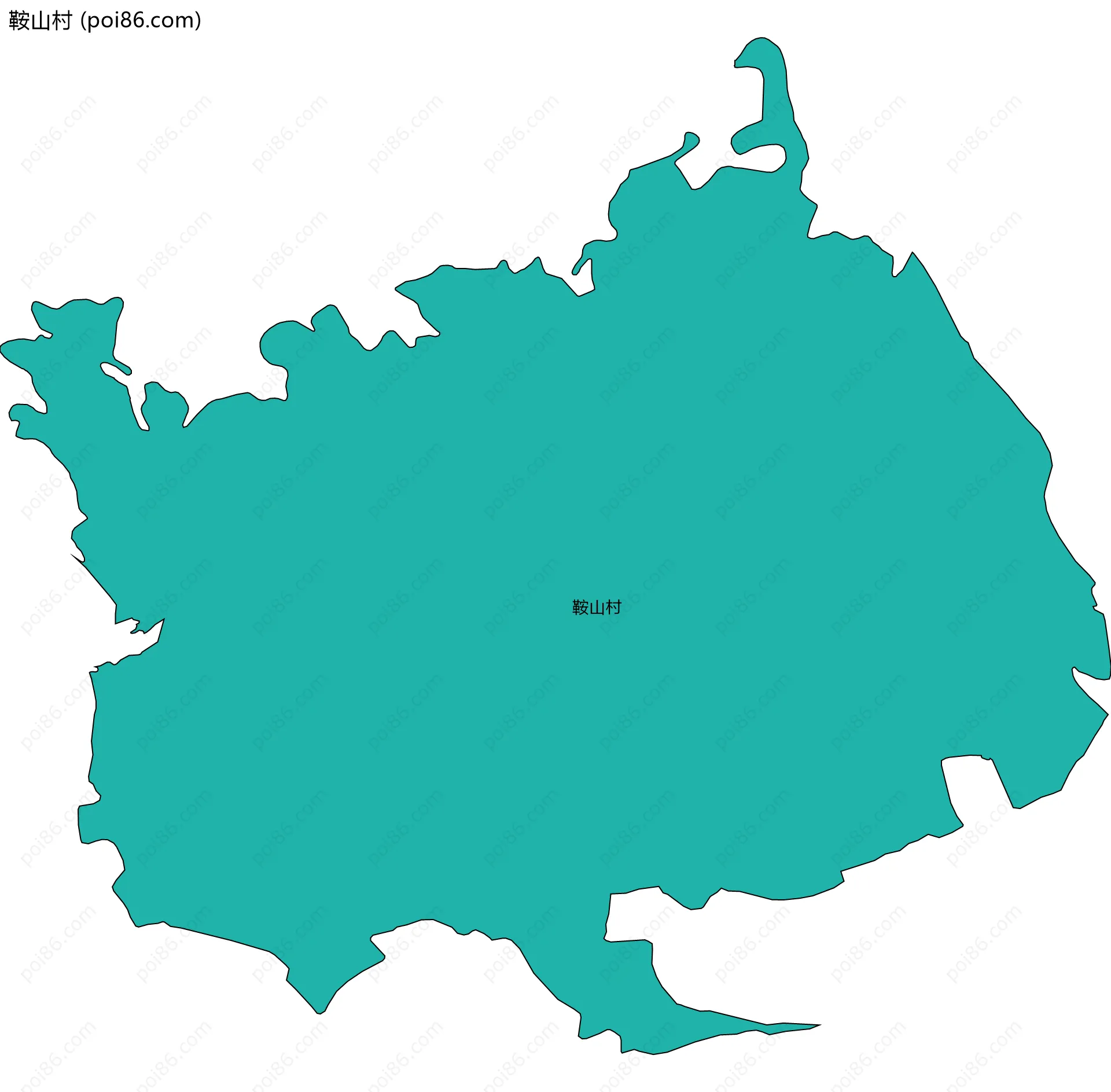 鞍山村边界地图