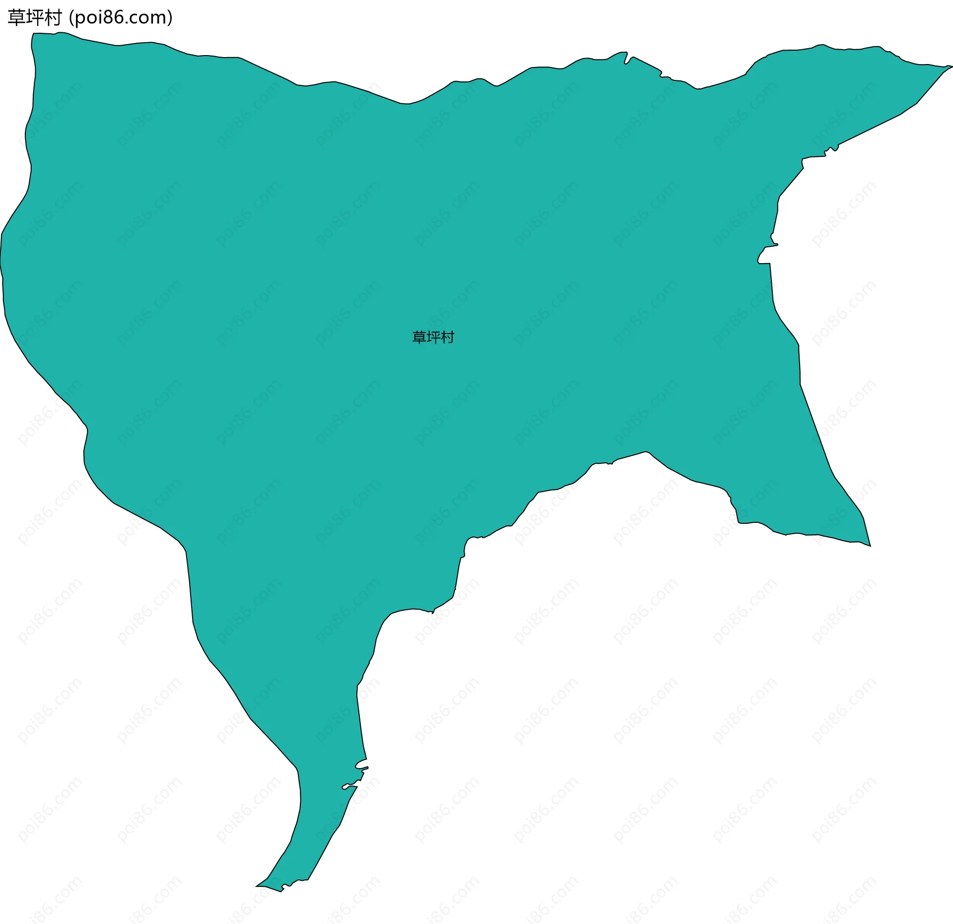 草坪村边界地图