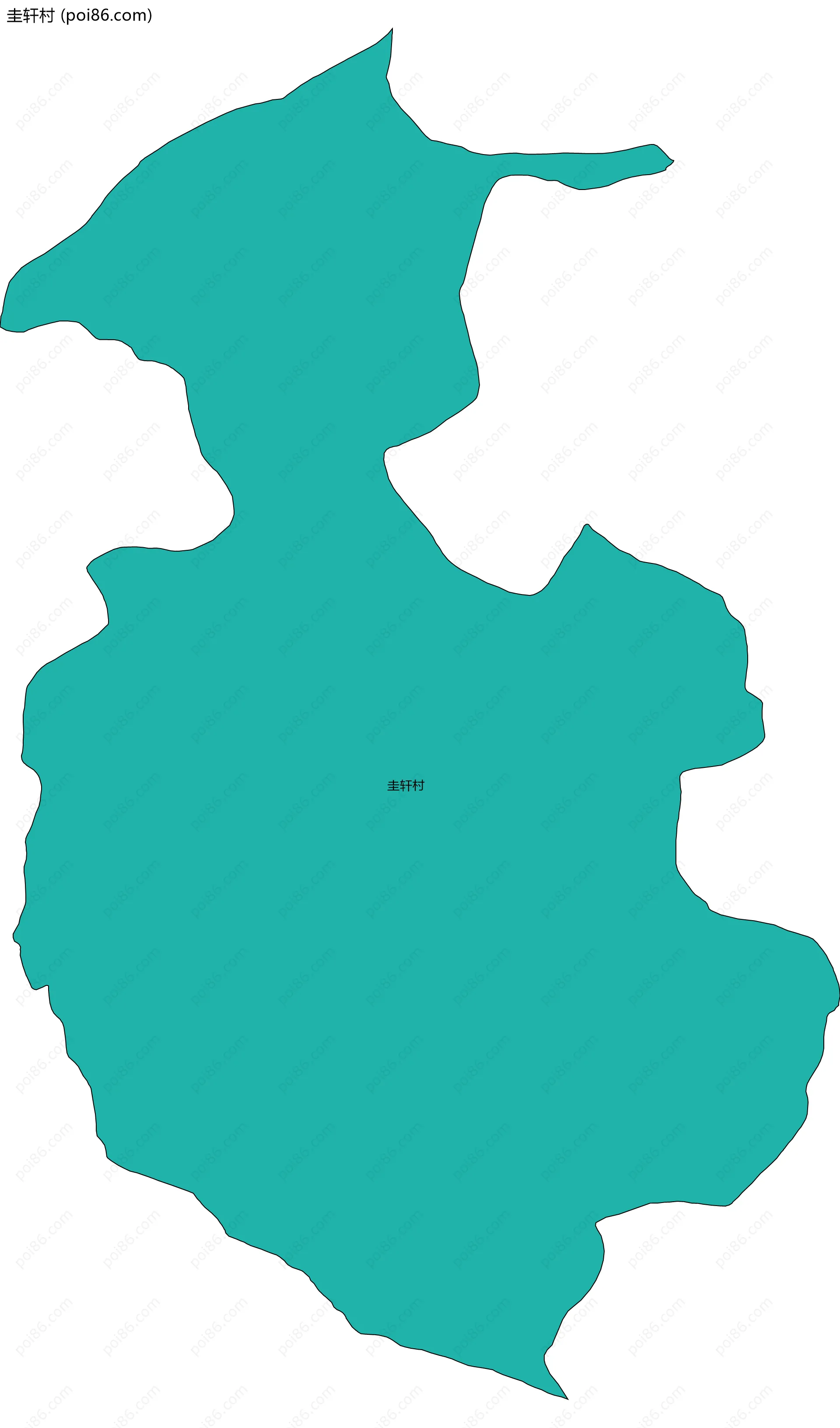 圭轩村边界地图