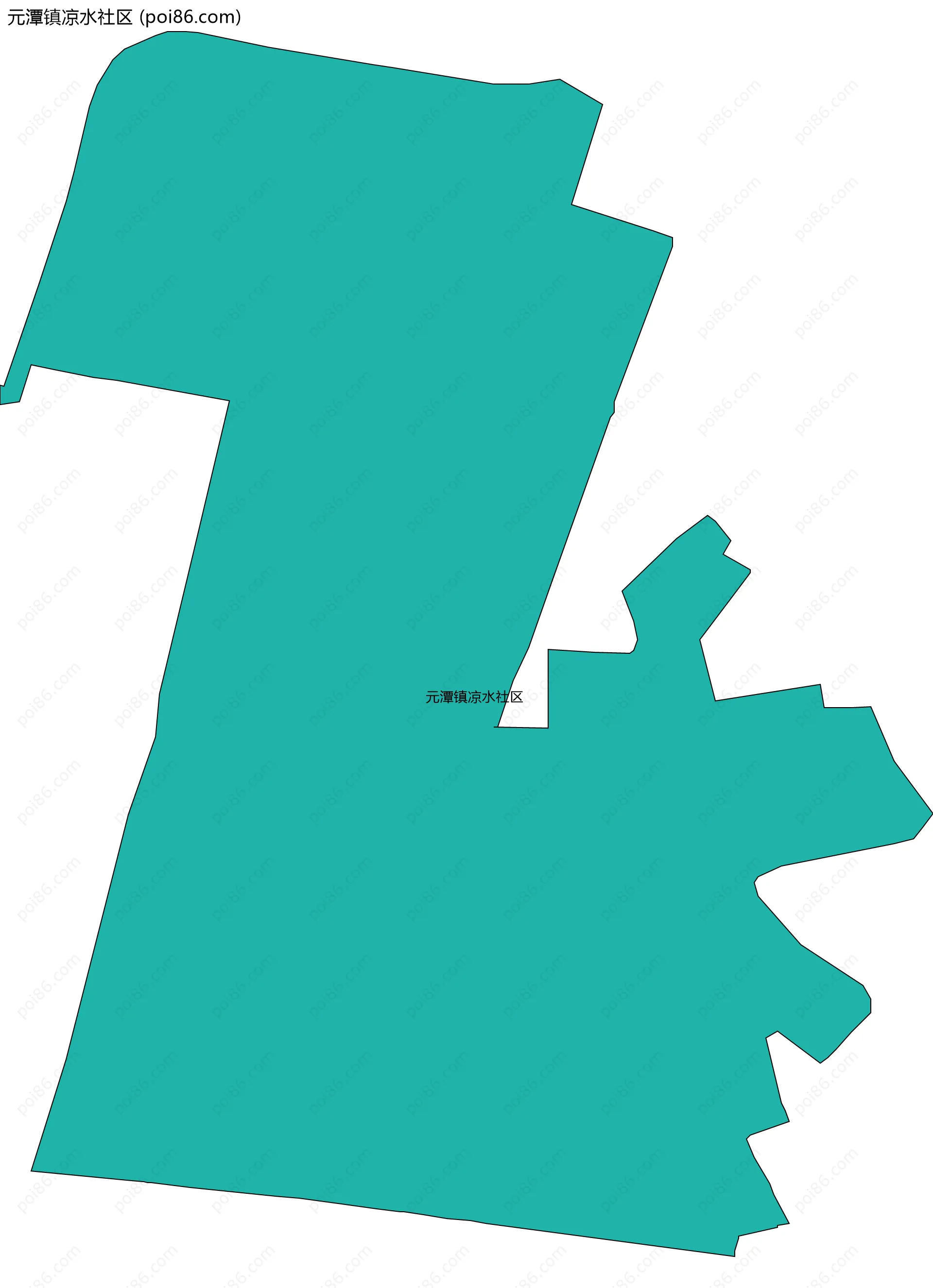 元潭镇凉水社区边界地图