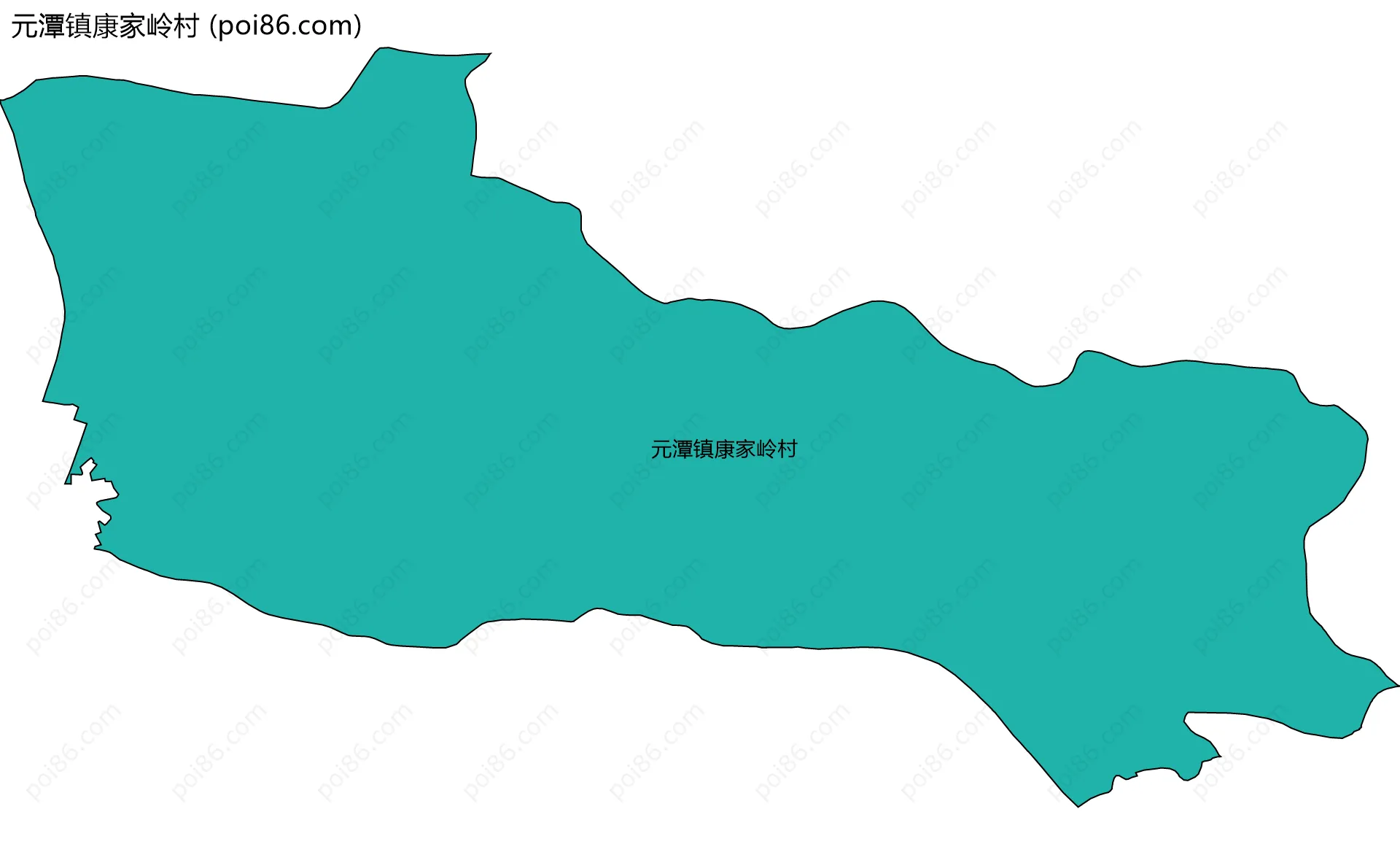 元潭镇康家岭村边界地图