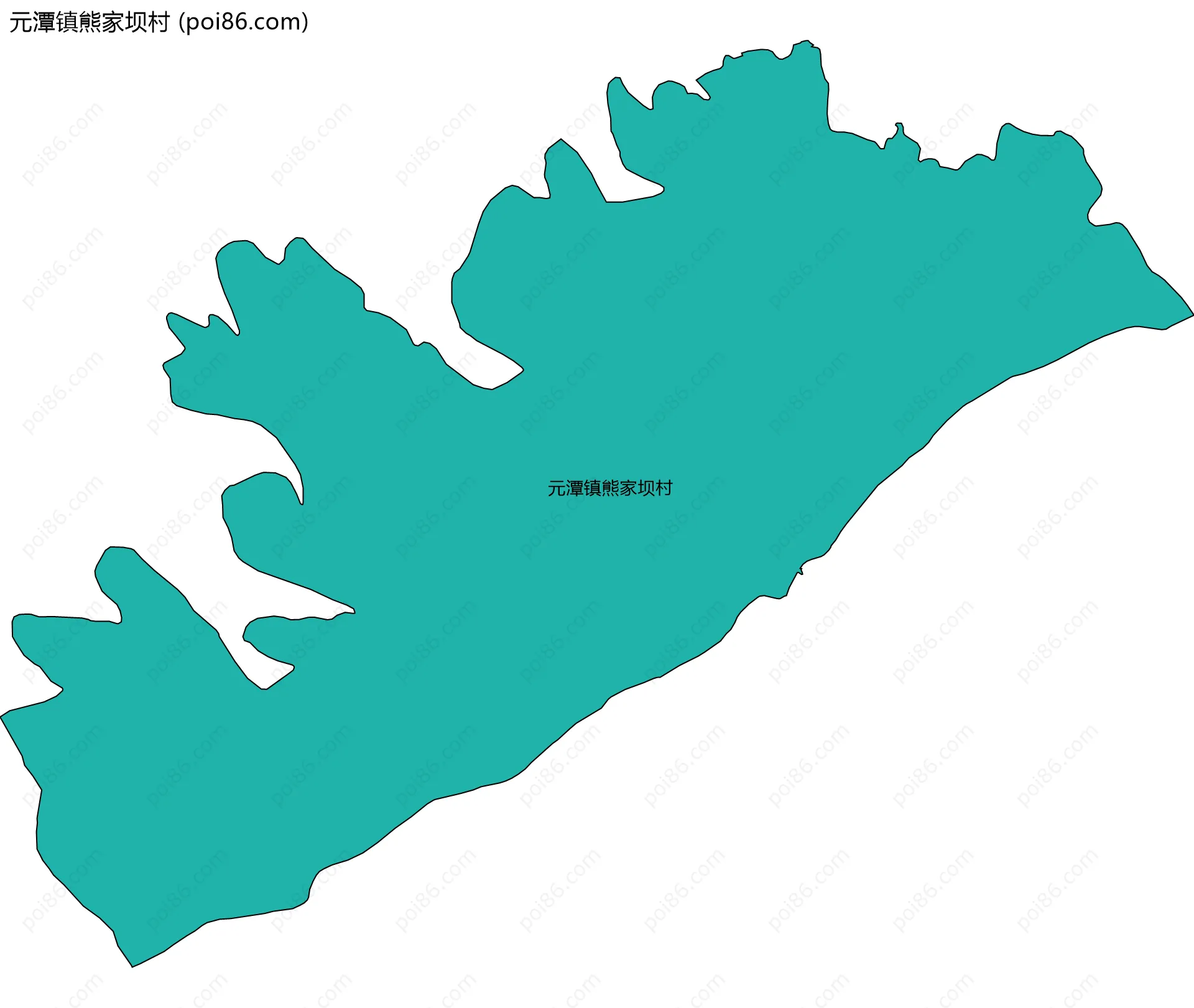 元潭镇熊家坝村边界地图