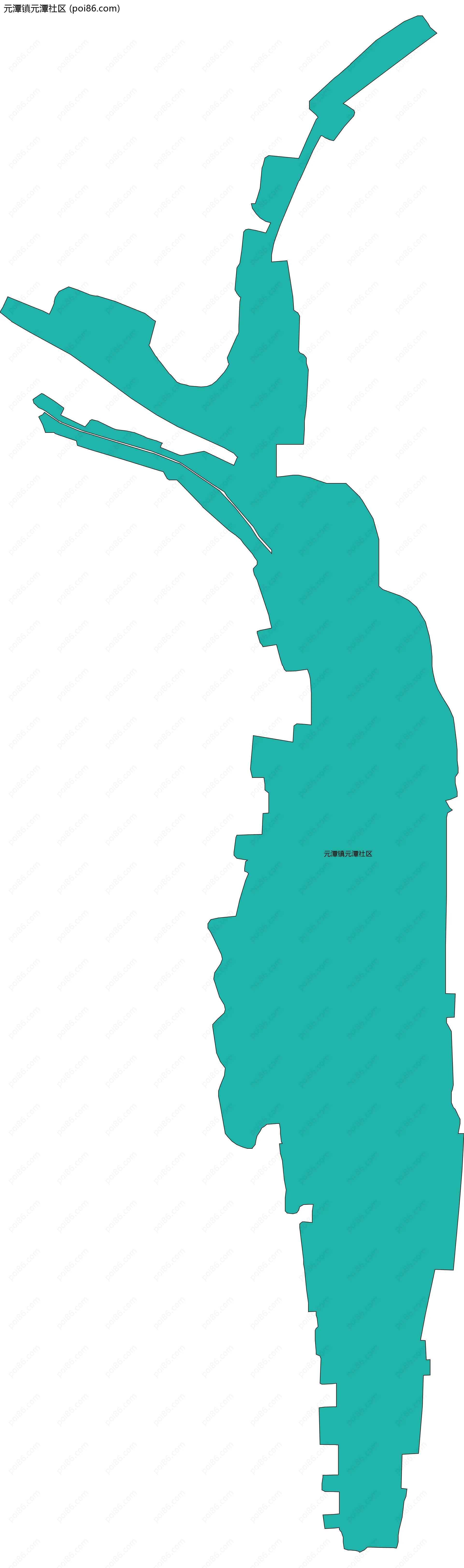 元潭镇元潭社区边界地图
