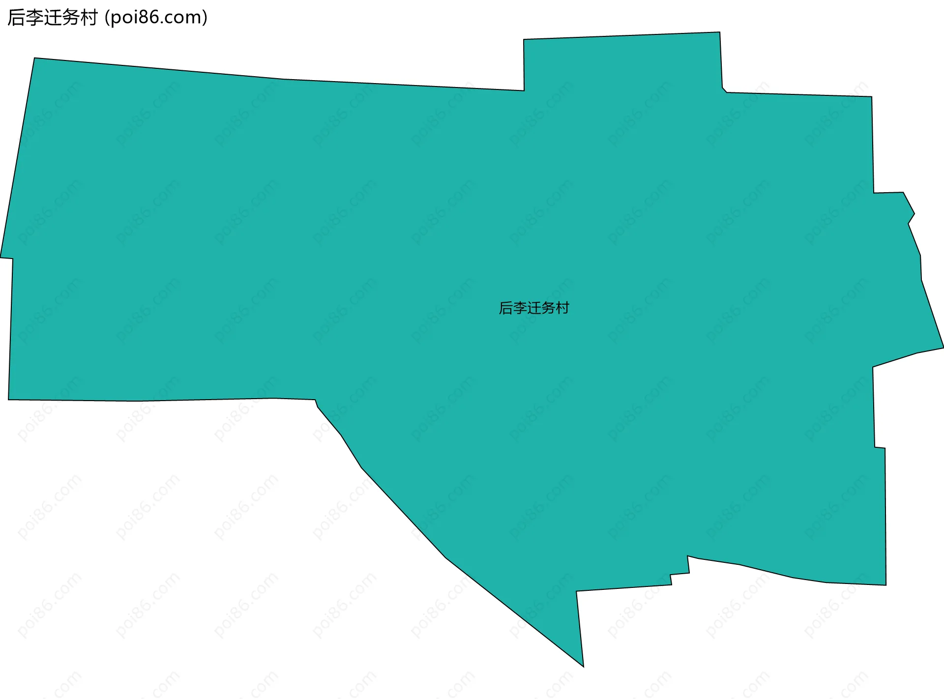 后李迁务村边界地图