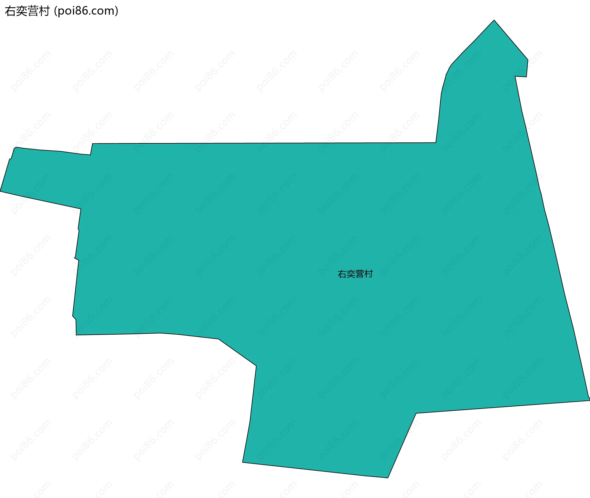 右奕营村边界地图