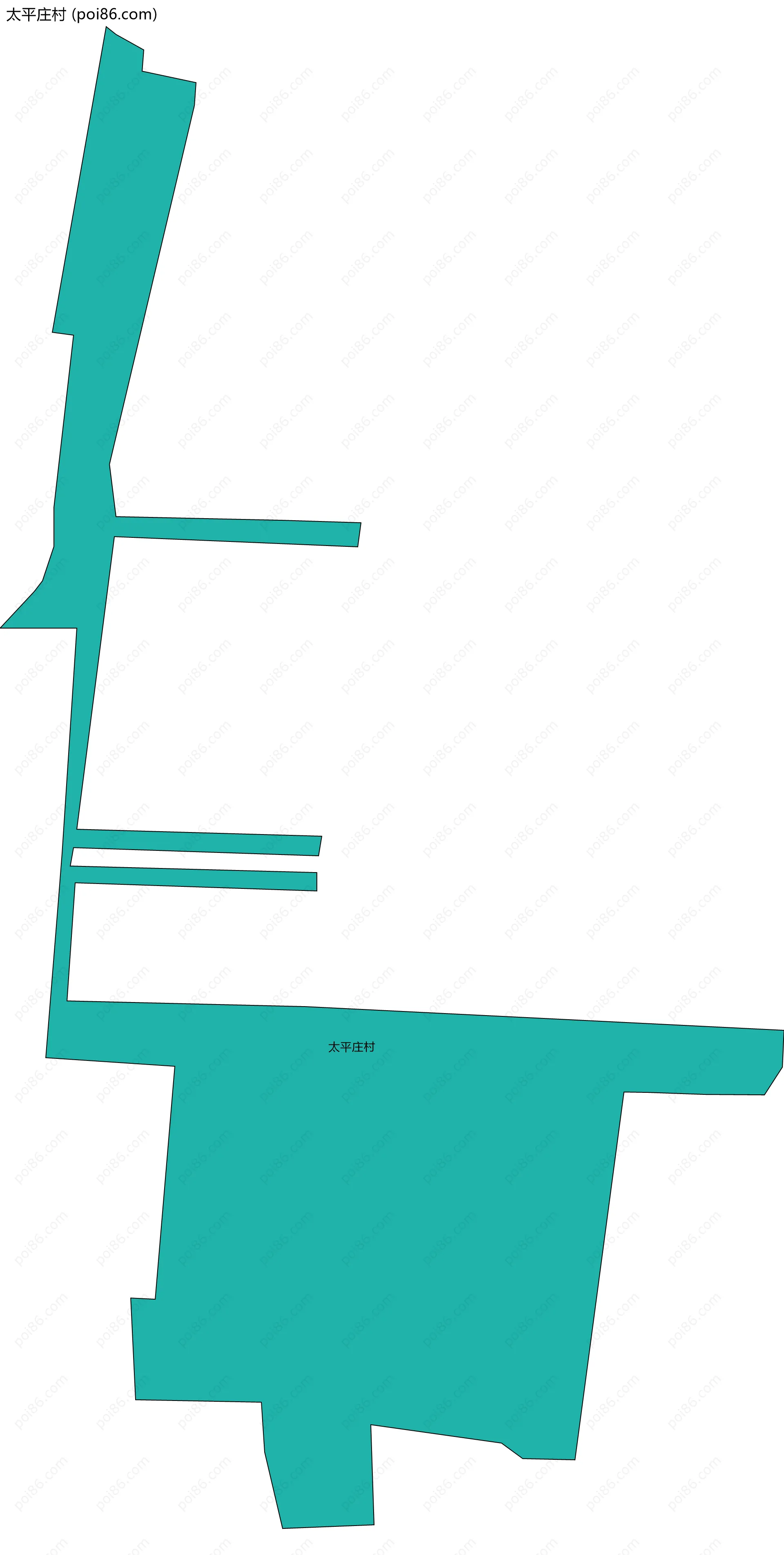 太平庄村边界地图