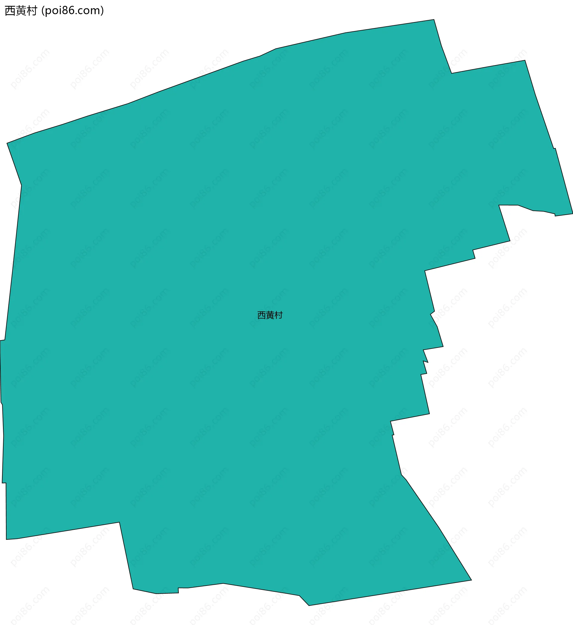 西黄村边界地图