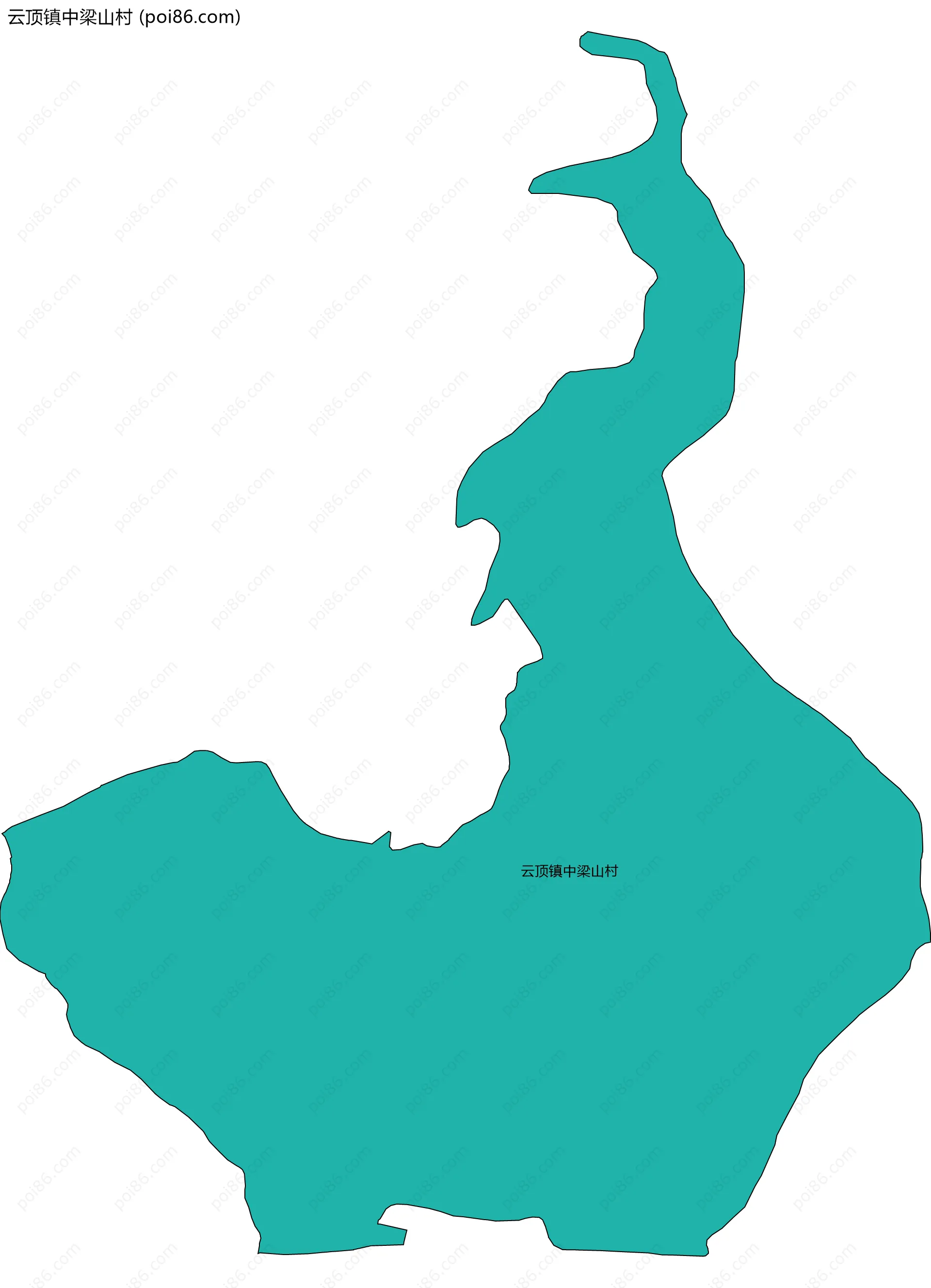 云顶镇中梁山村边界地图