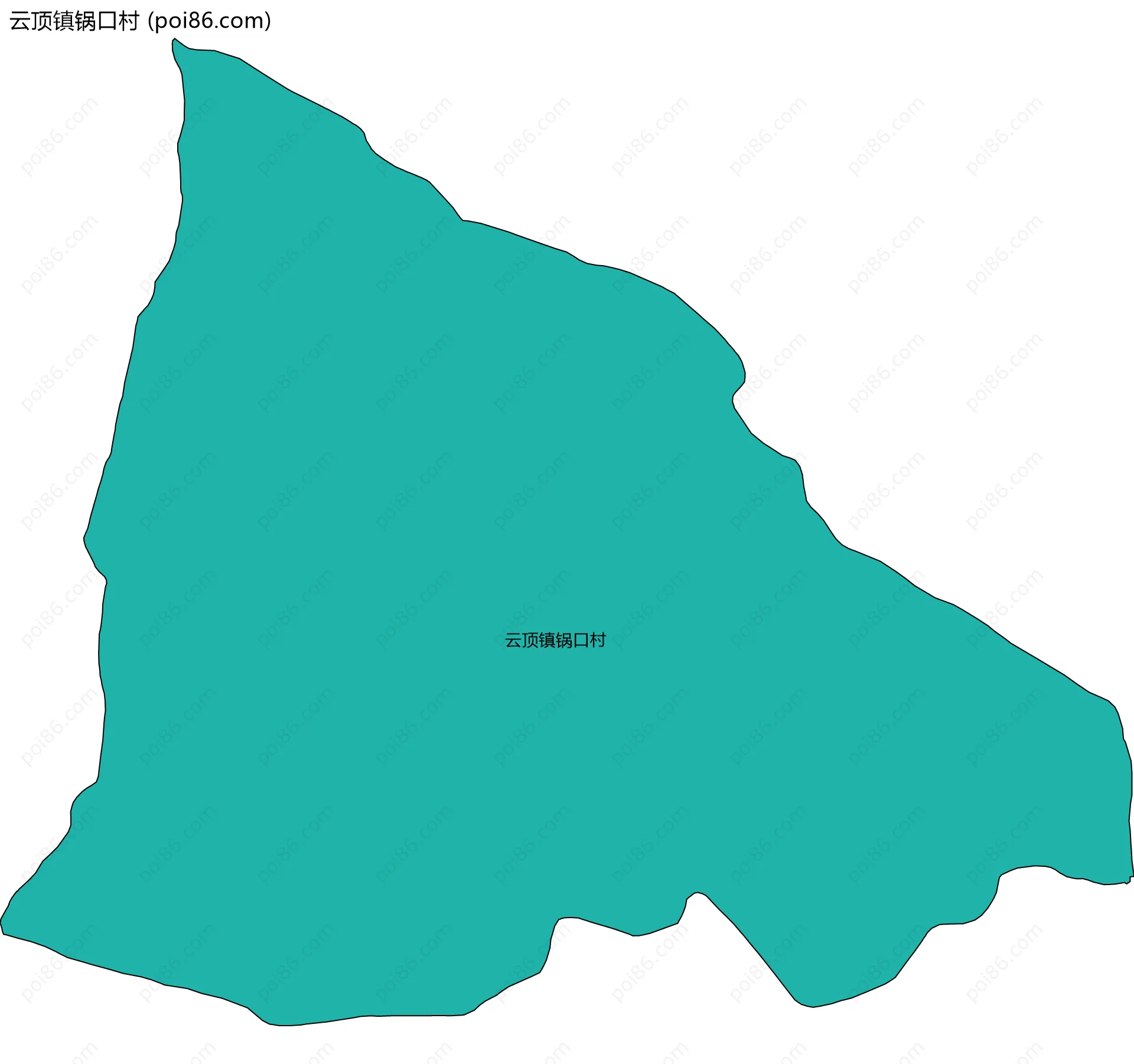 云顶镇锅口村边界地图