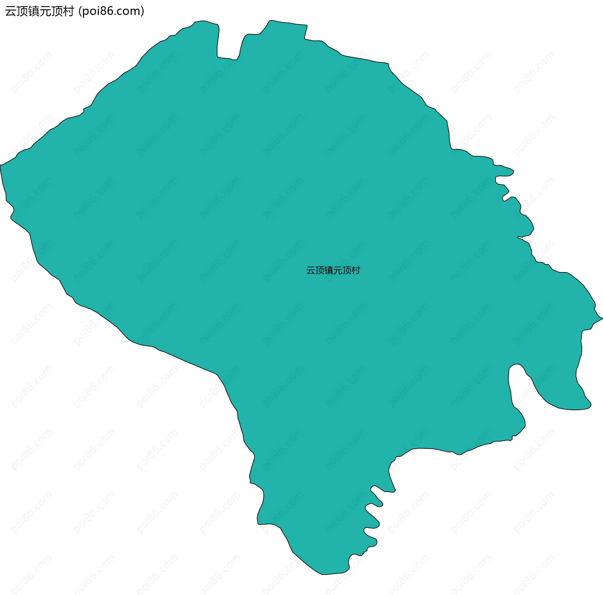 云顶镇元顶村边界地图