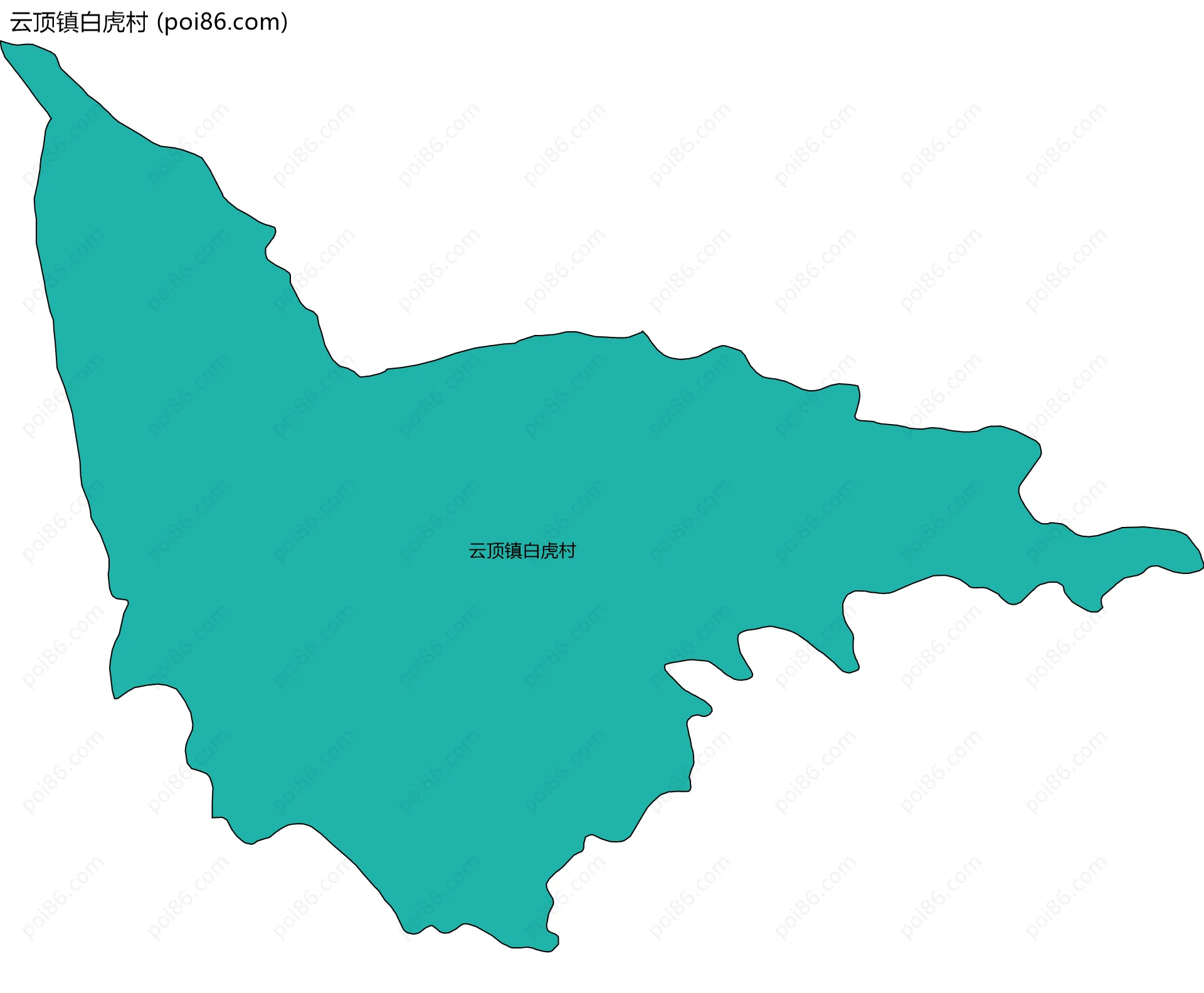 云顶镇白虎村边界地图