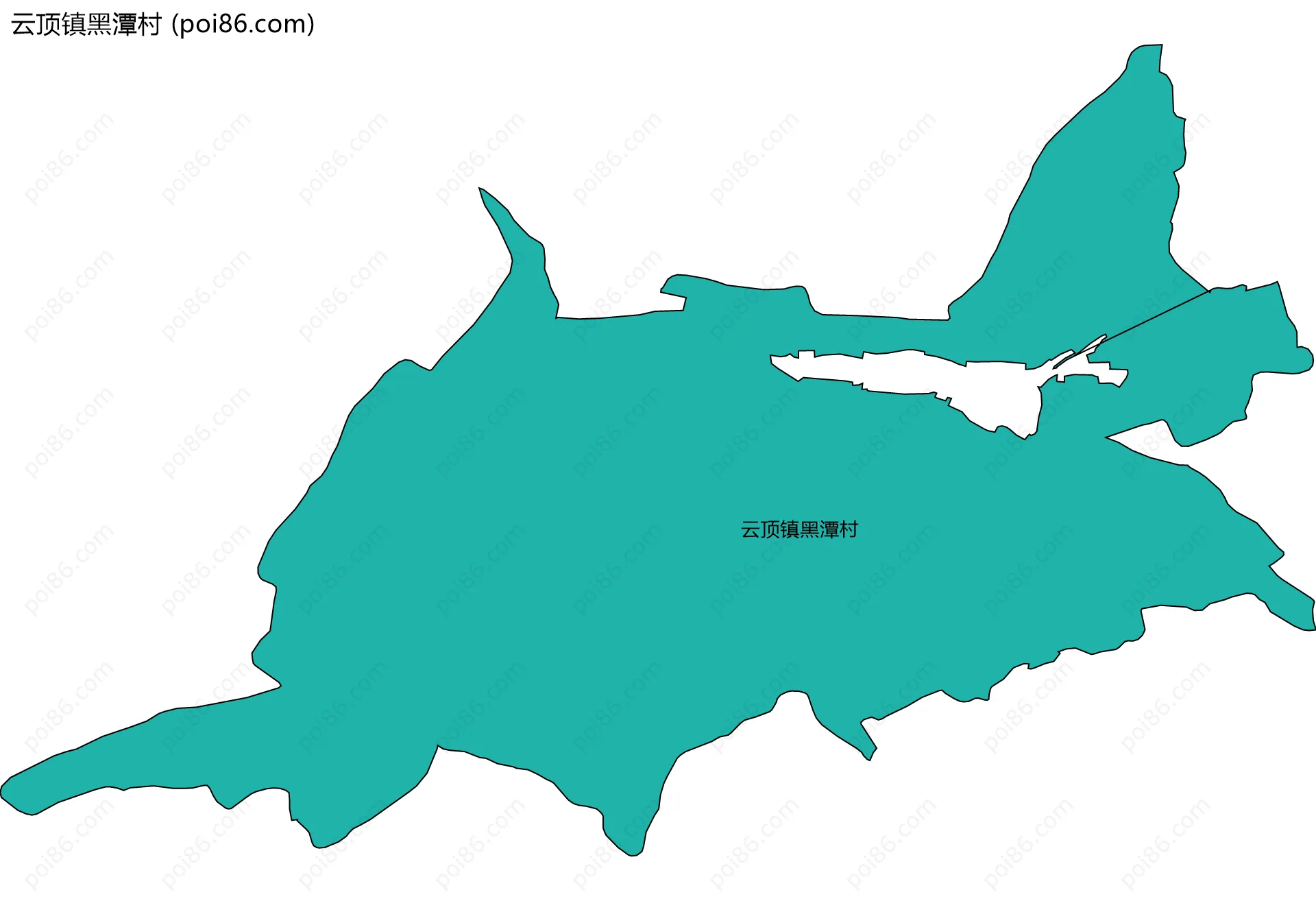 云顶镇黑潭村边界地图