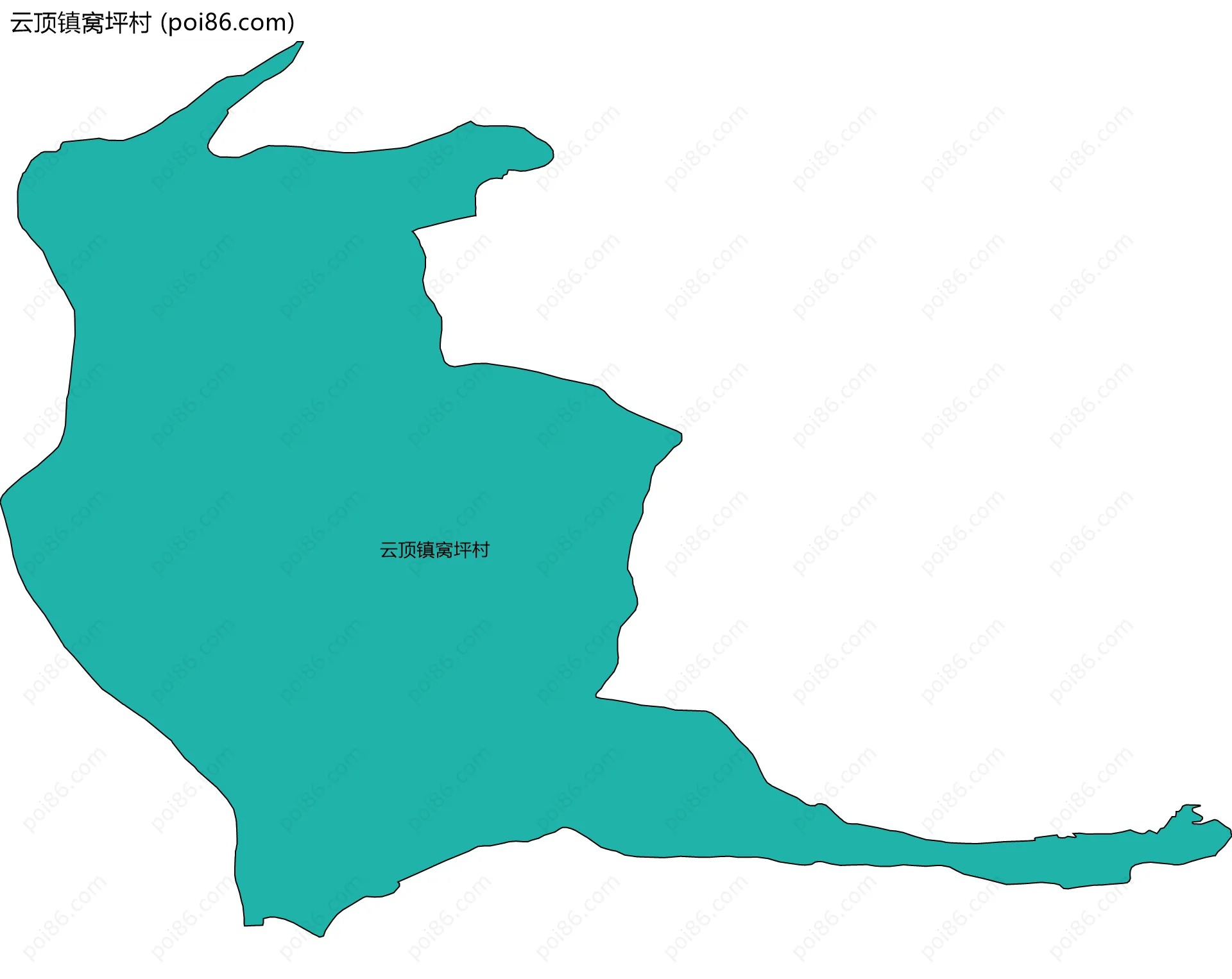 云顶镇窝坪村边界地图