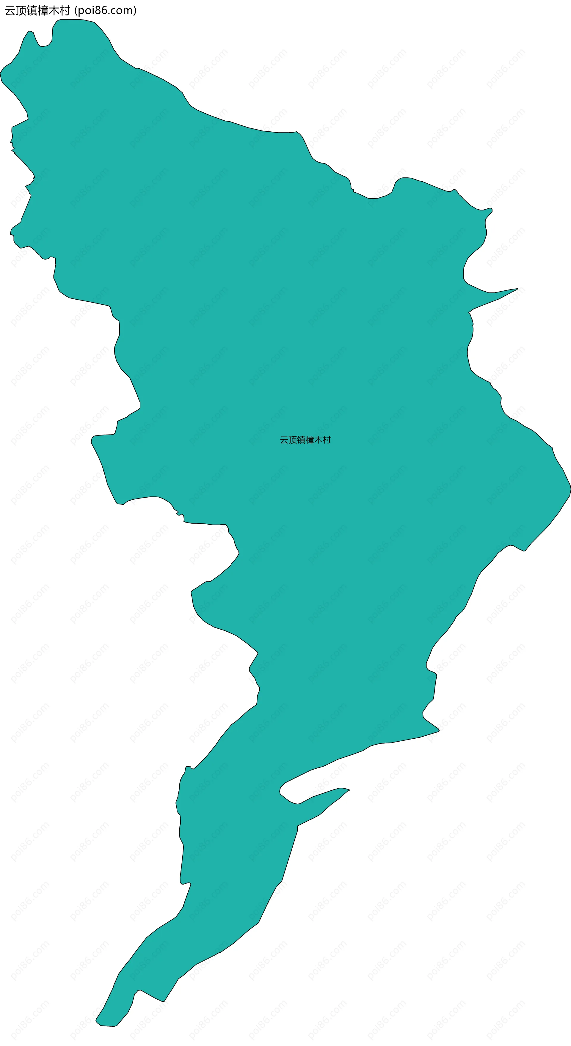 云顶镇樟木村边界地图