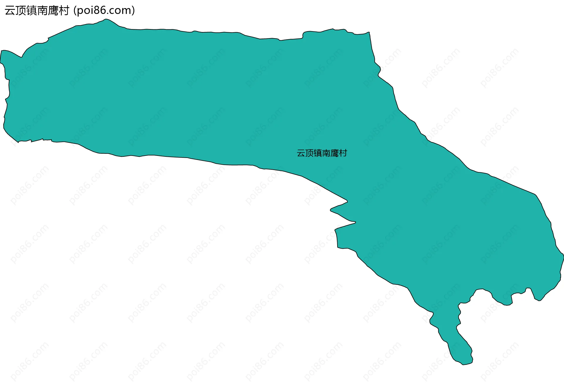 云顶镇南鹰村边界地图