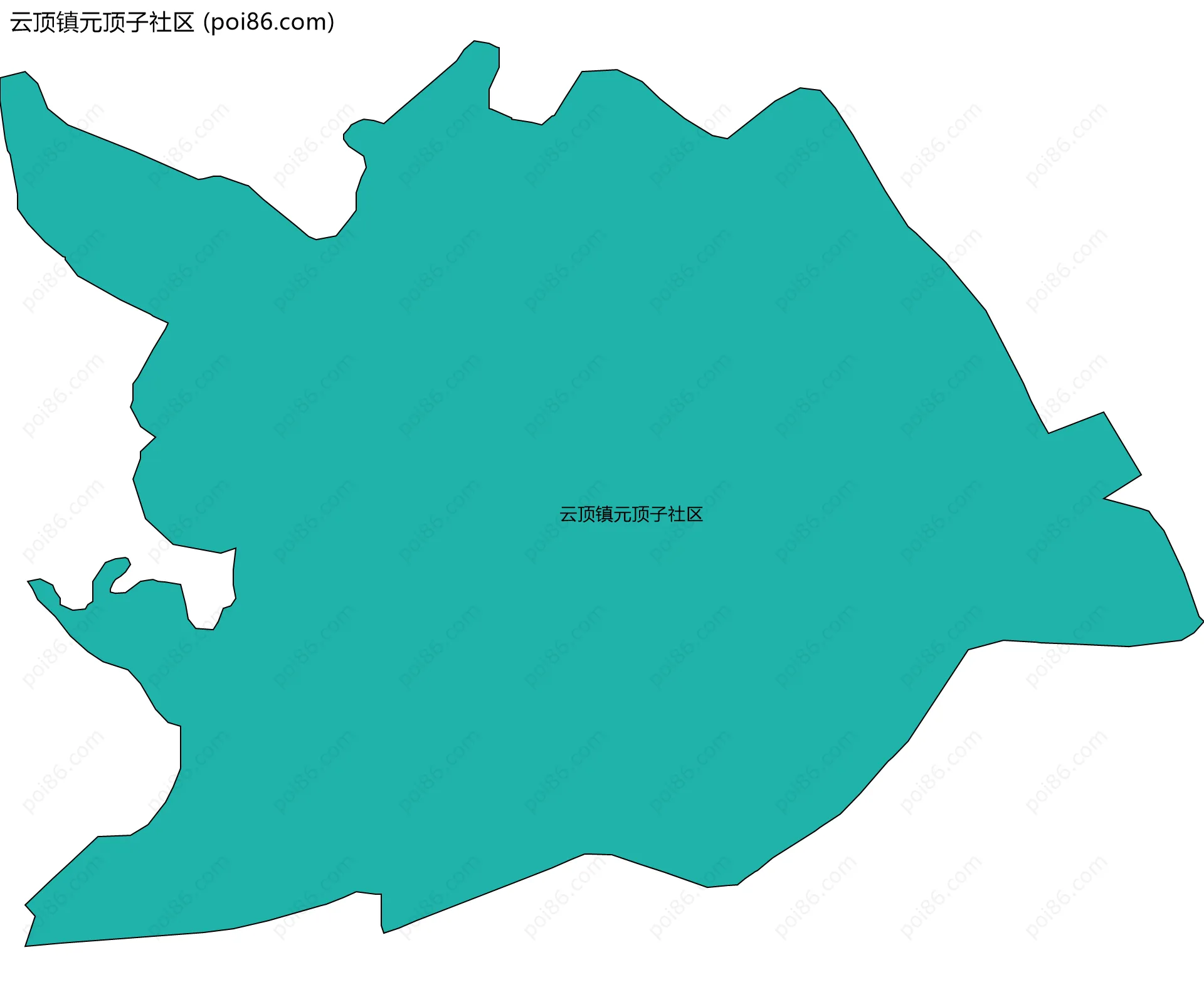 云顶镇元顶子社区边界地图