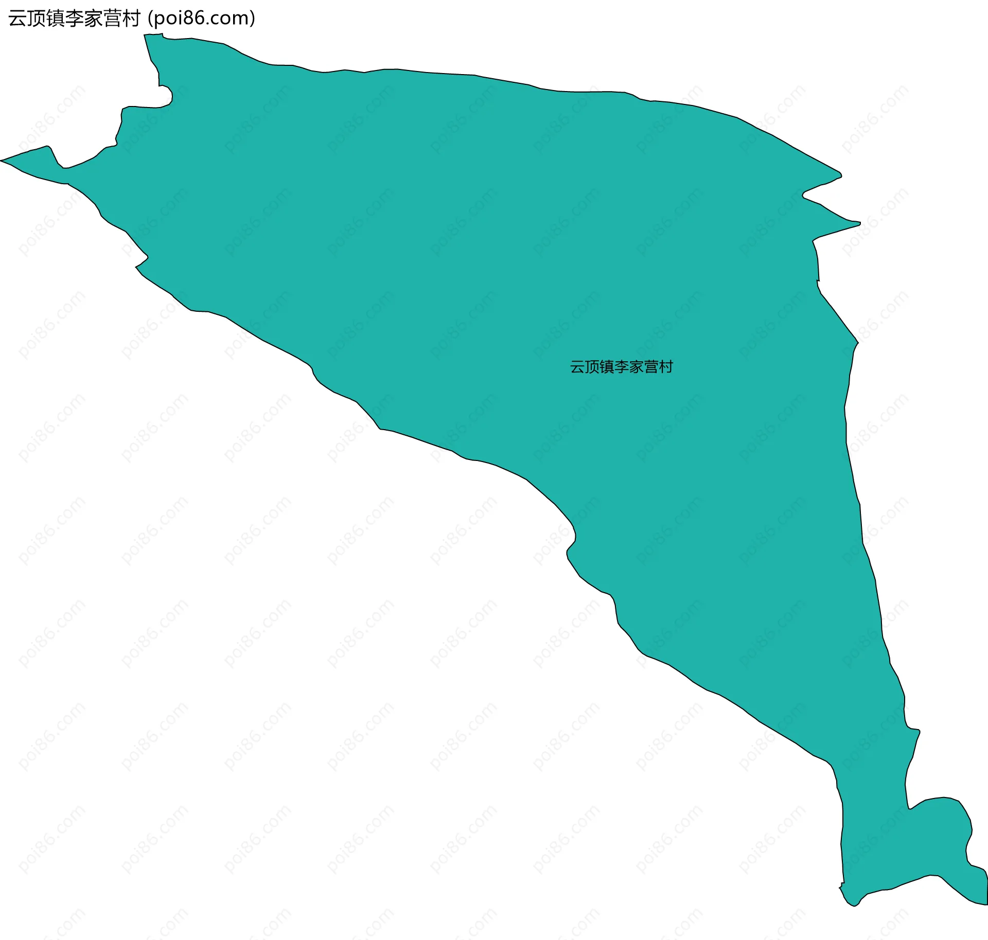 云顶镇李家营村边界地图
