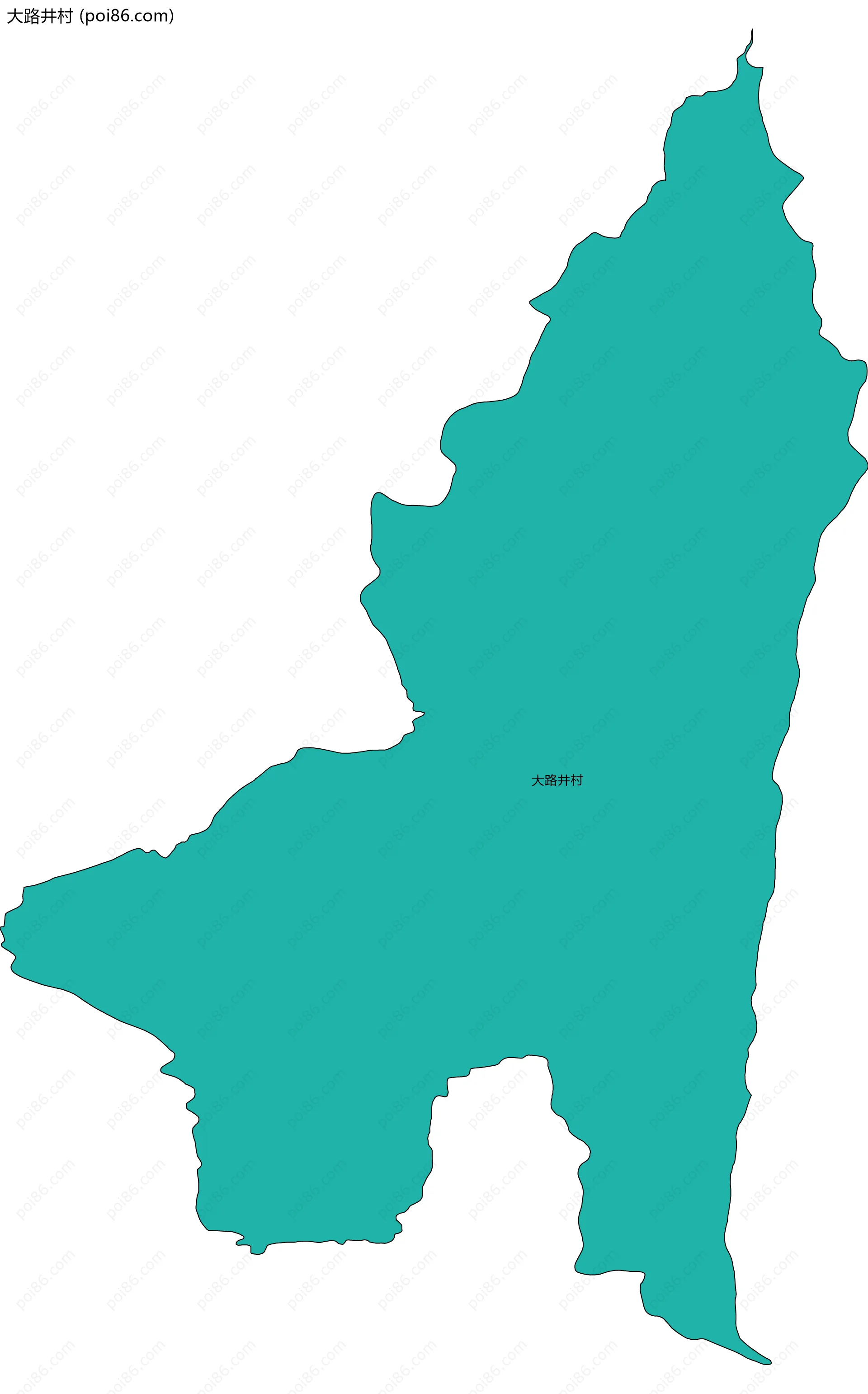大路井村边界地图