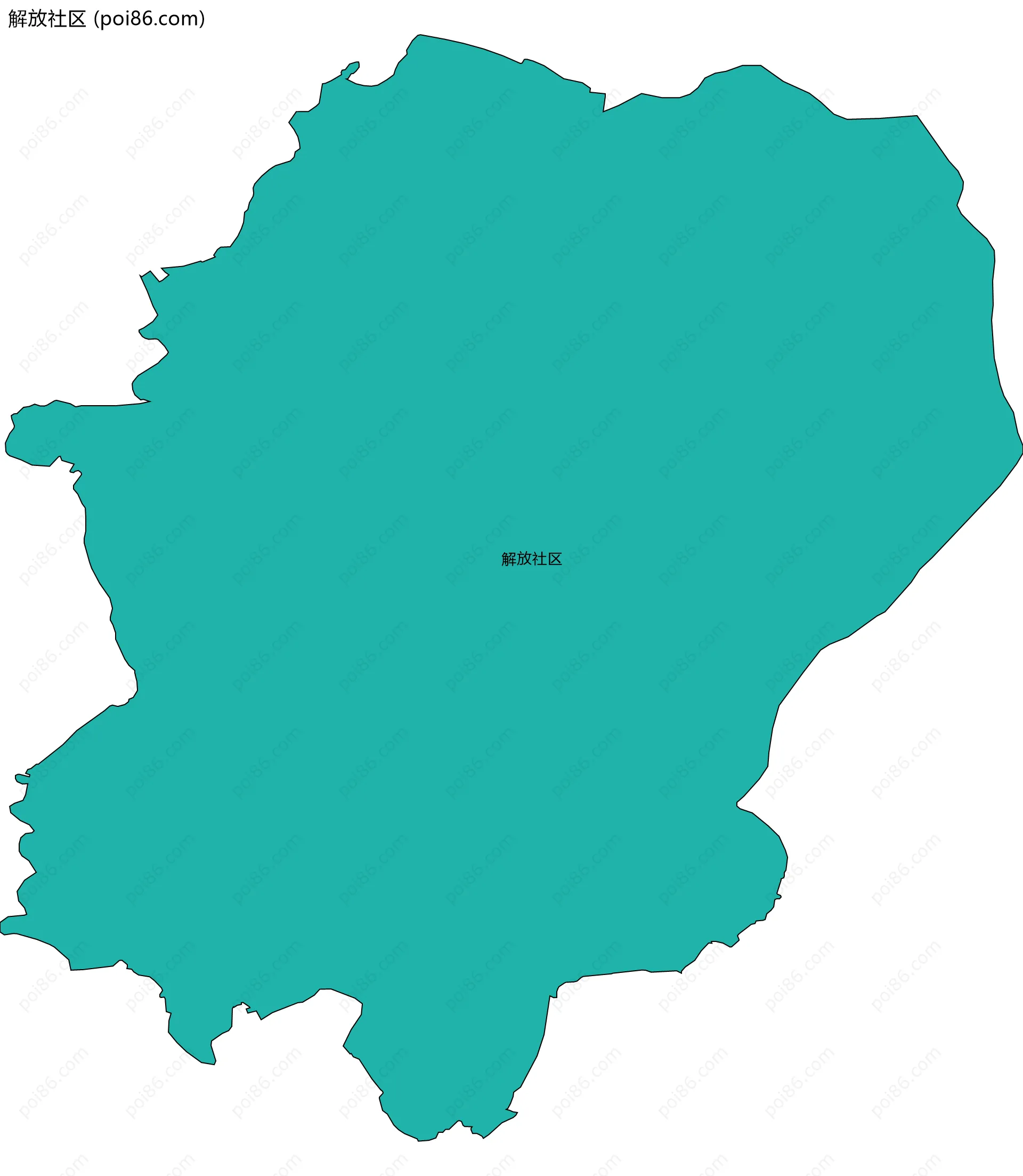 解放社区边界地图