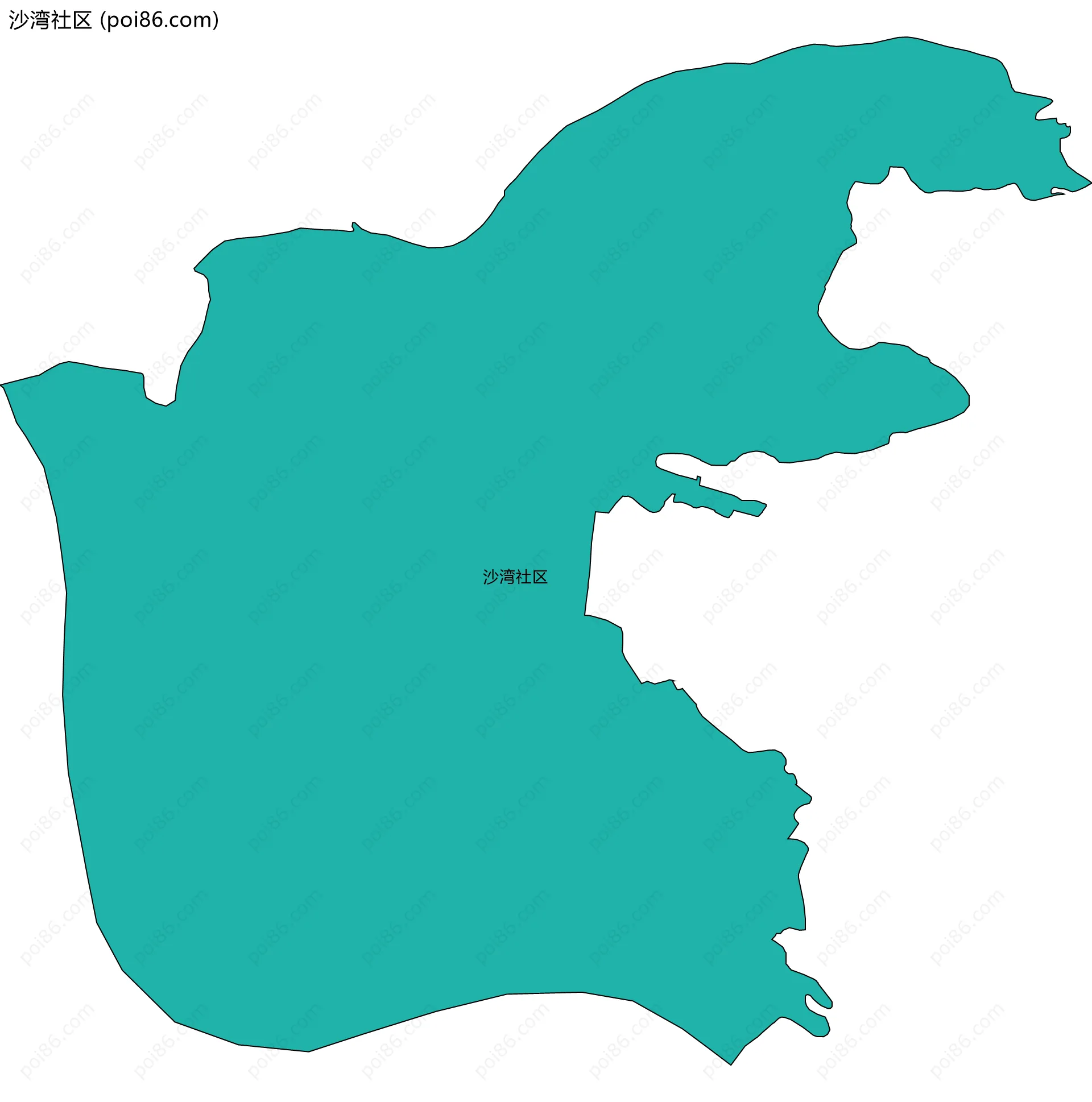 沙湾社区边界地图