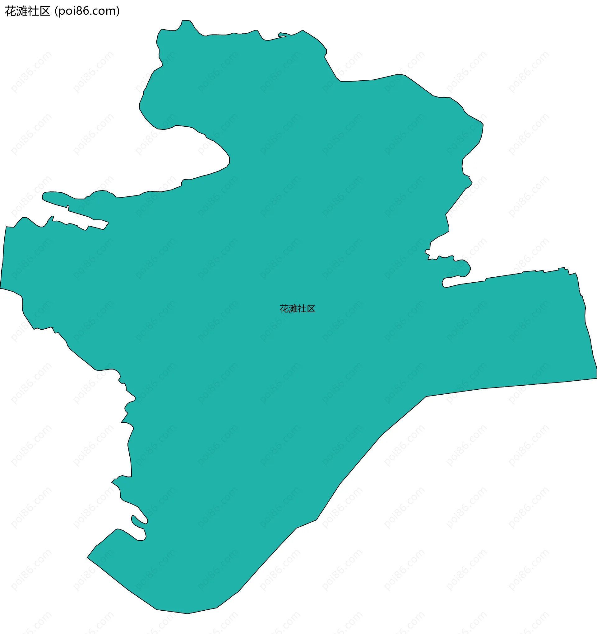 花滩社区边界地图