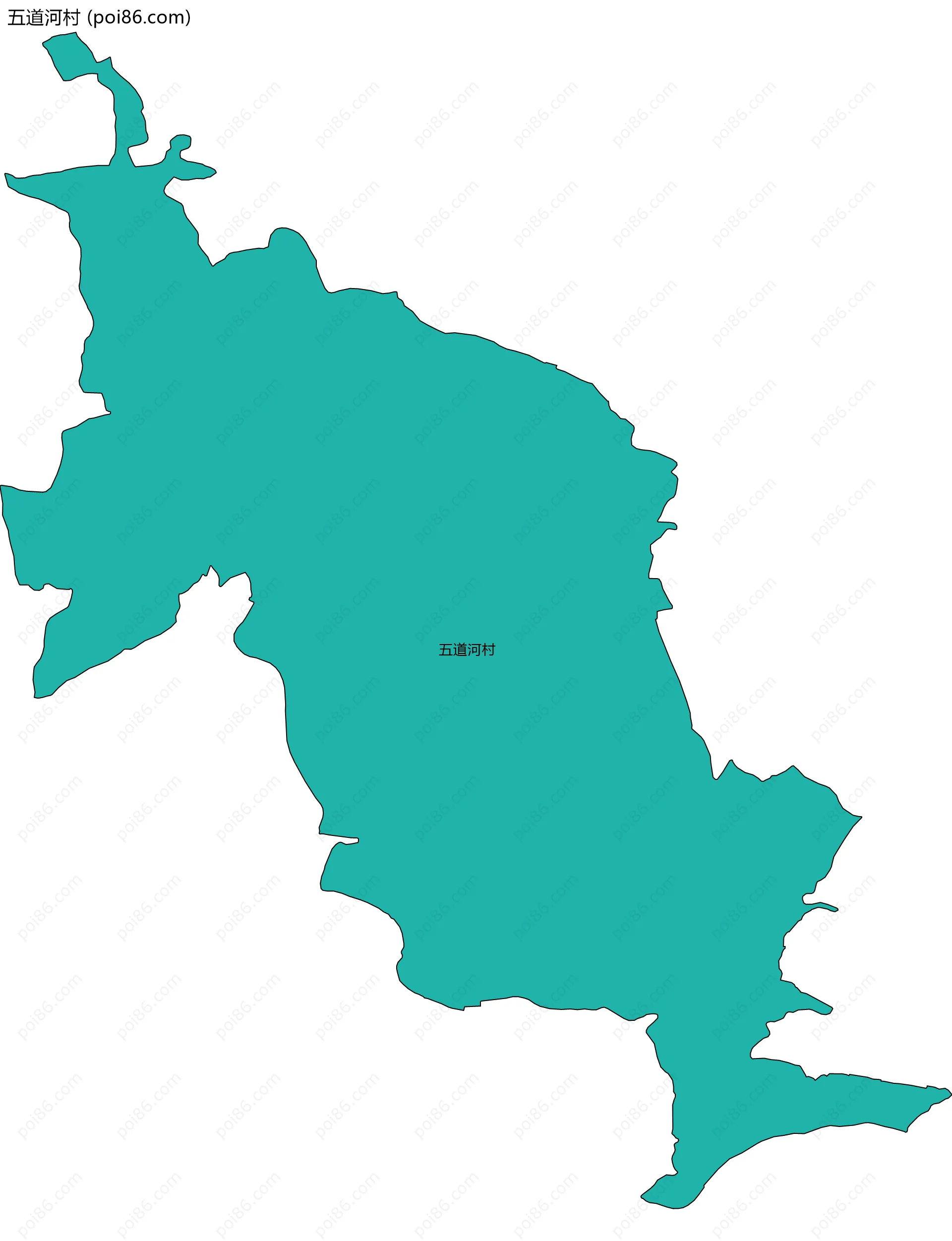 五道河村边界地图