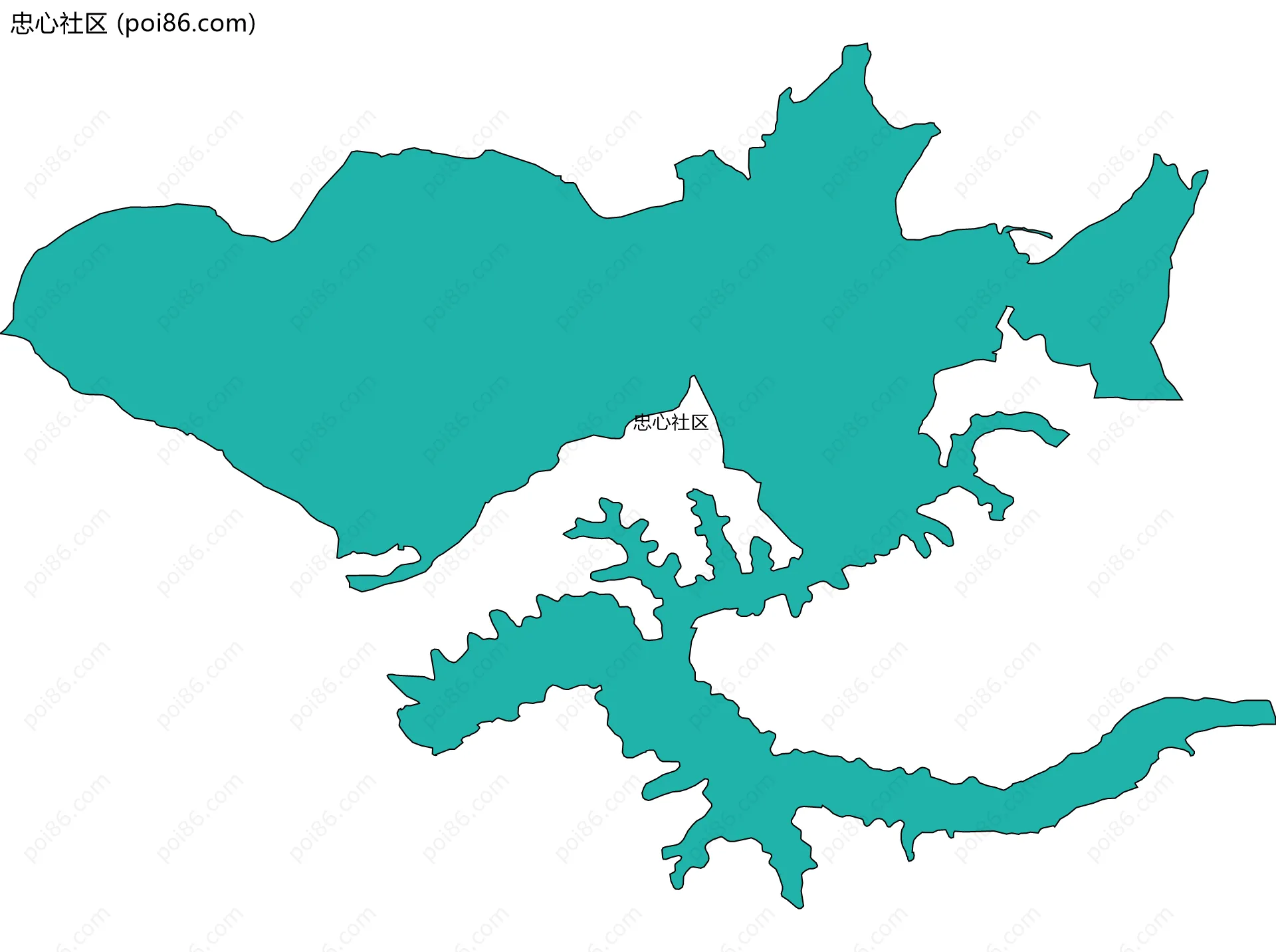 忠心社区边界地图