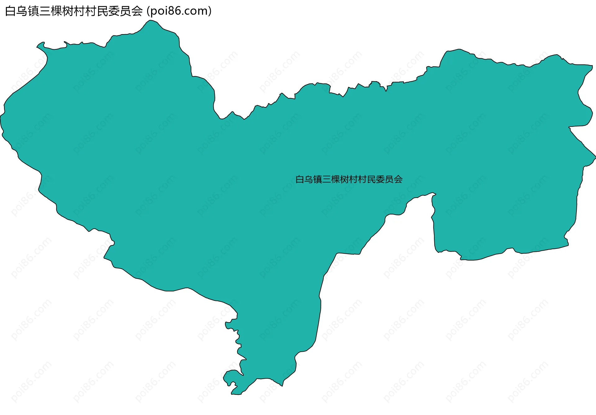 白乌镇三棵树村村民委员会边界地图