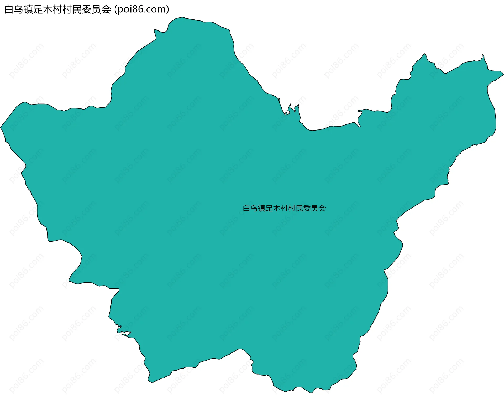 白乌镇足木村村民委员会边界地图