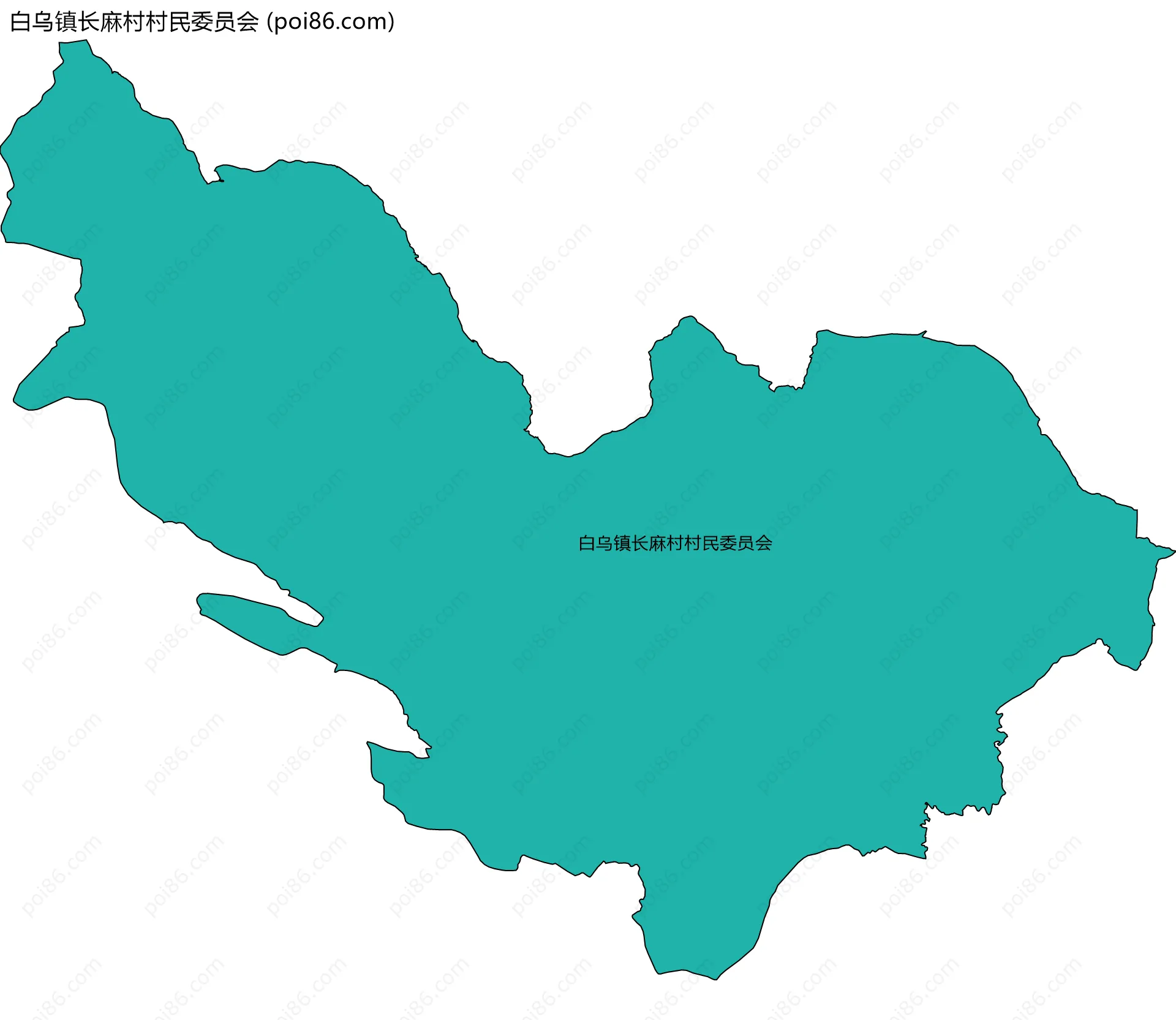 白乌镇长麻村村民委员会边界地图