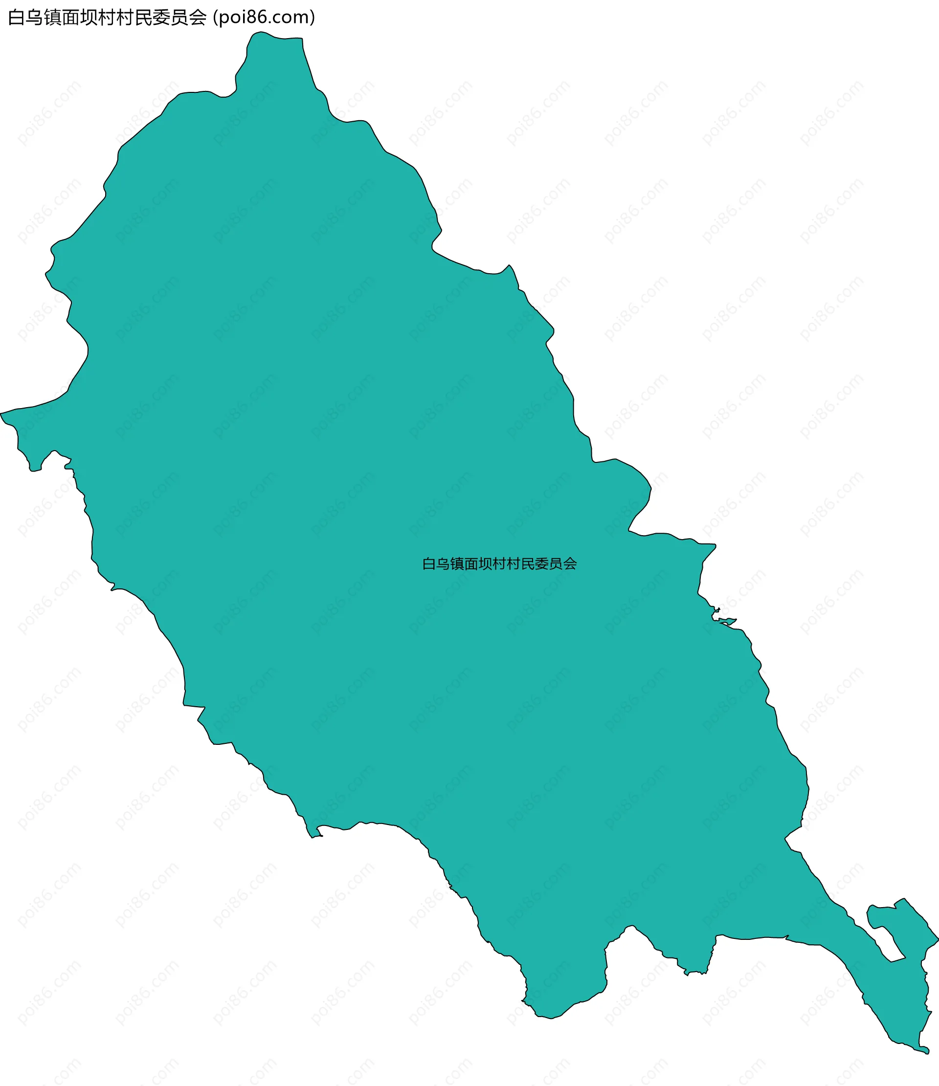 白乌镇面坝村村民委员会边界地图