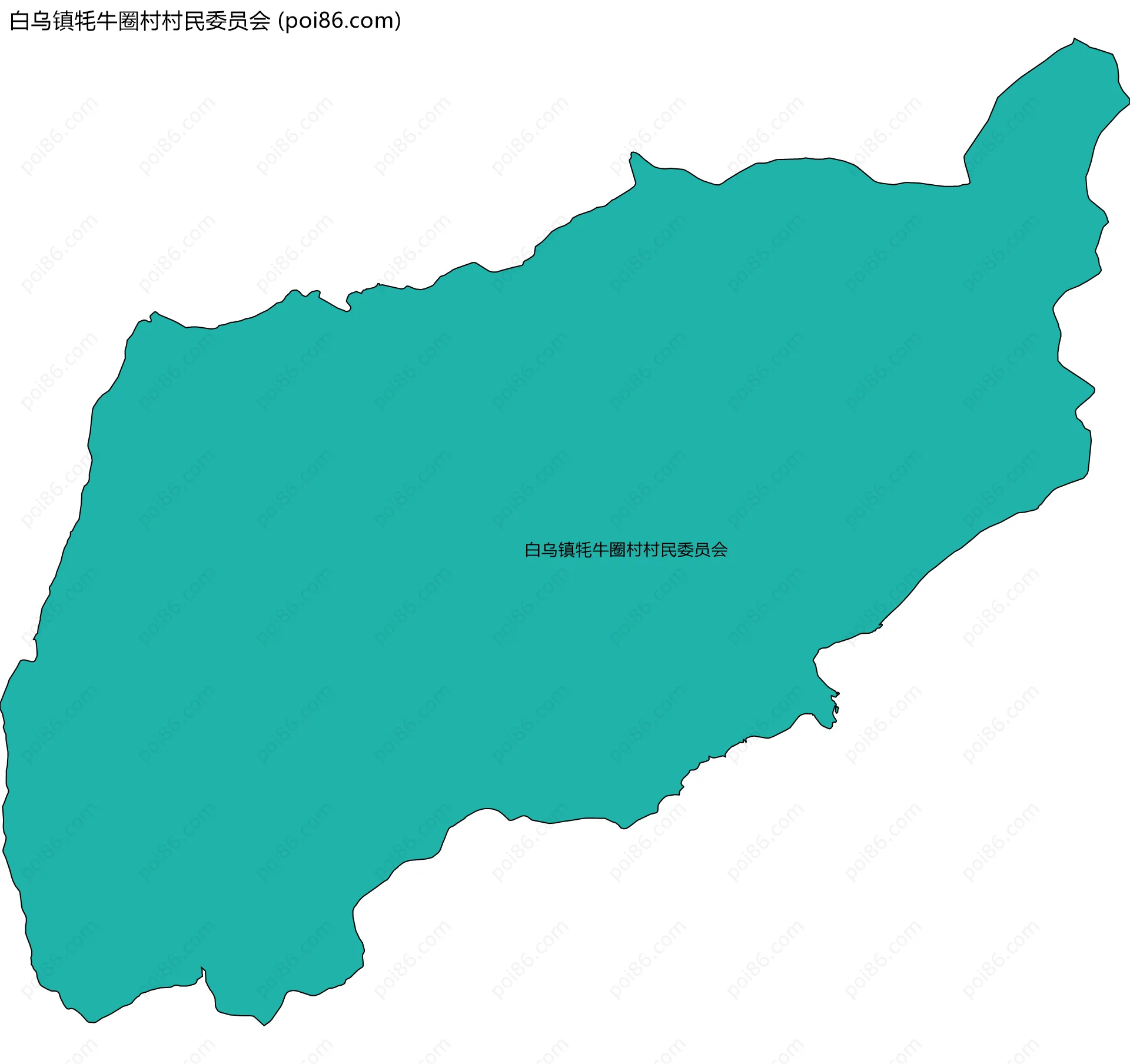 白乌镇牦牛圈村村民委员会边界地图