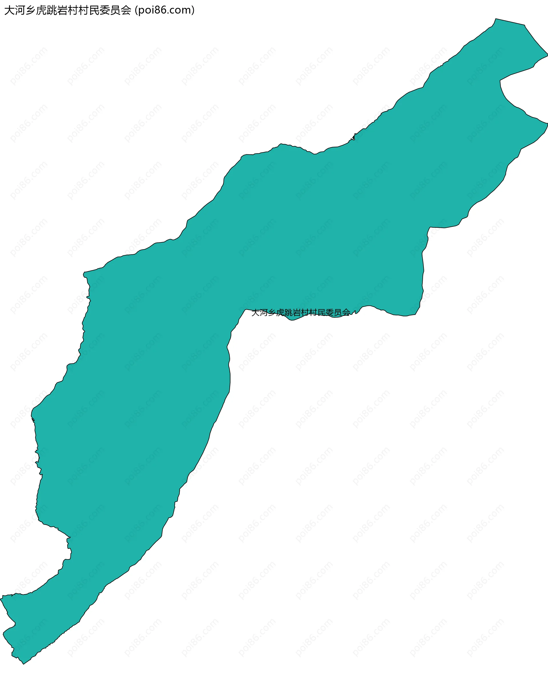 大河乡虎跳岩村村民委员会边界地图