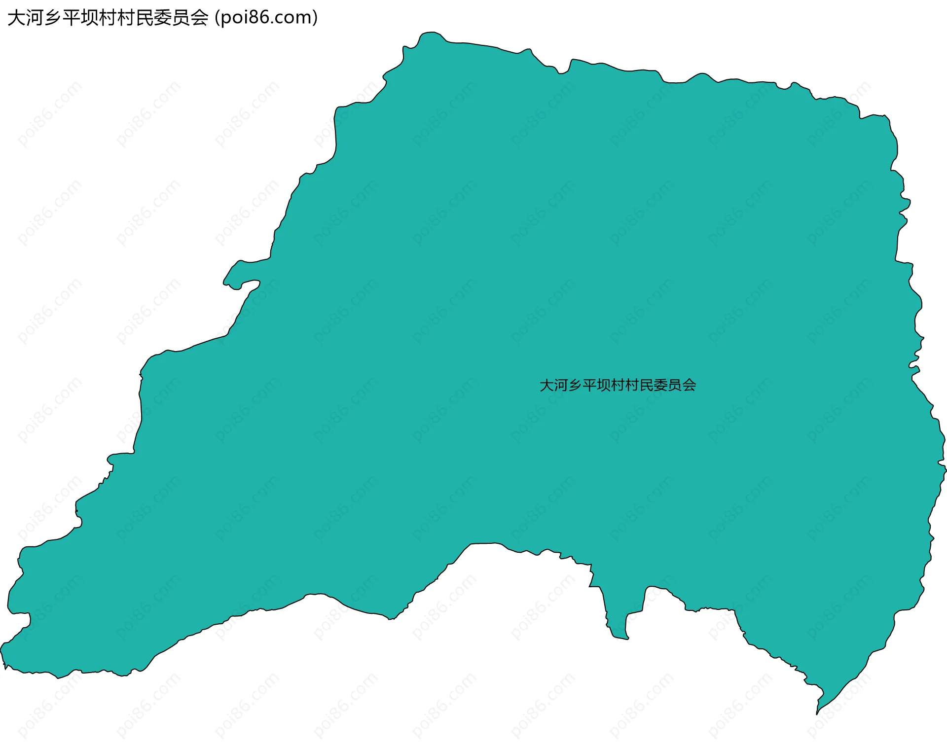 大河乡平坝村村民委员会边界地图