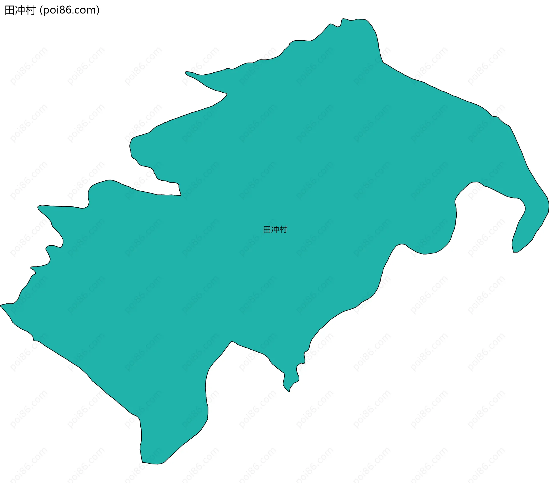 田冲村边界地图