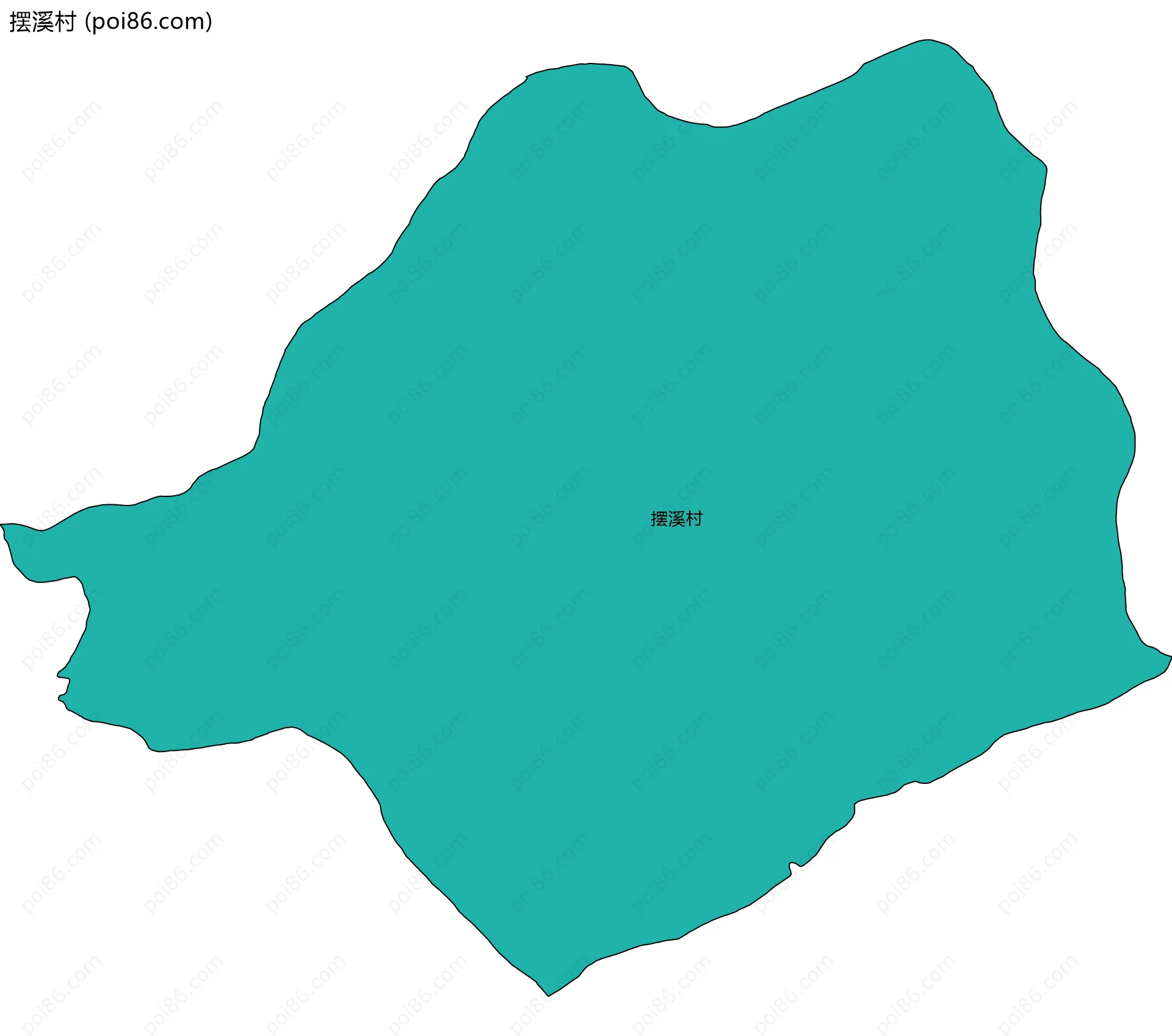 摆溪村边界地图