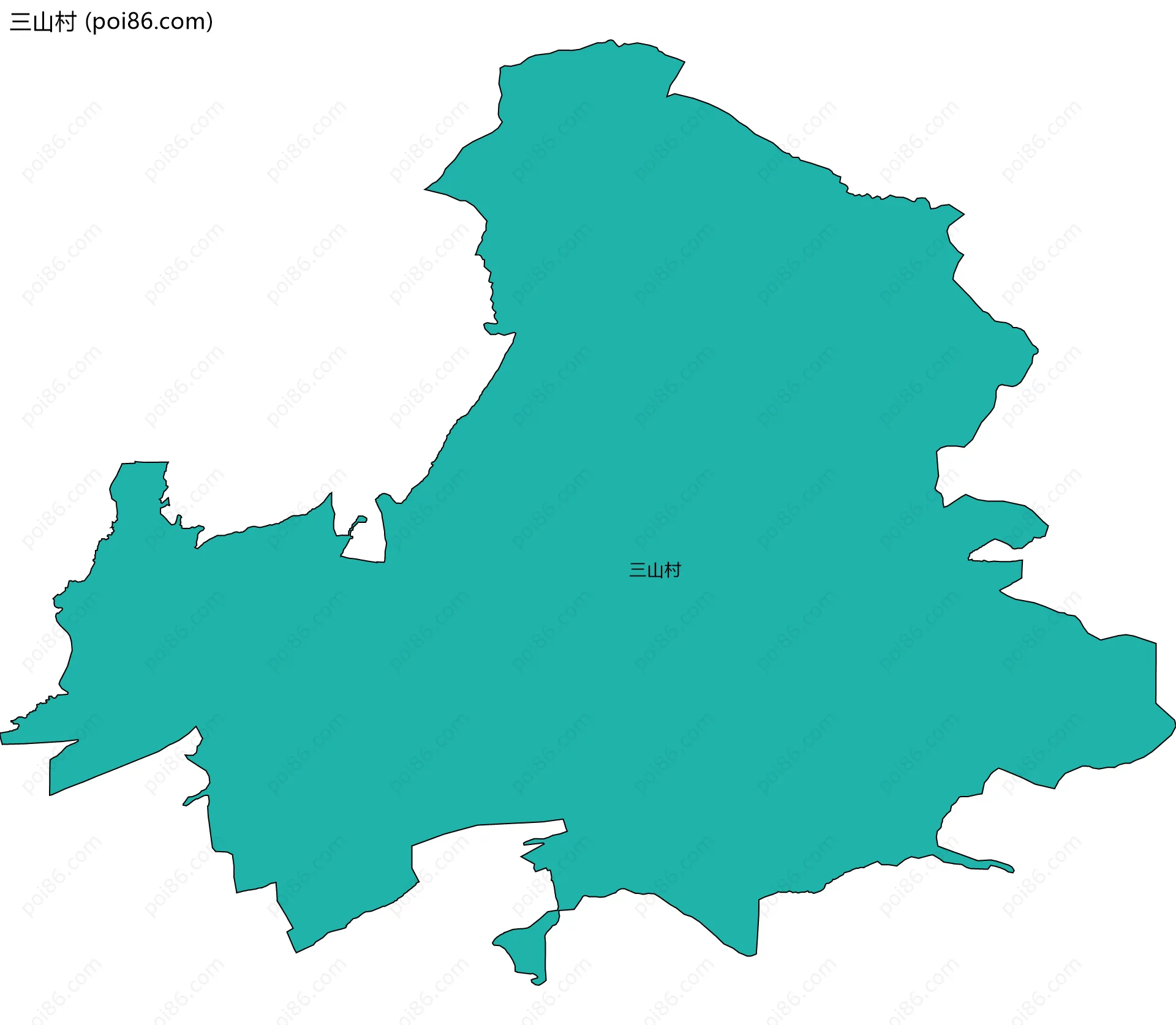 三山村边界地图
