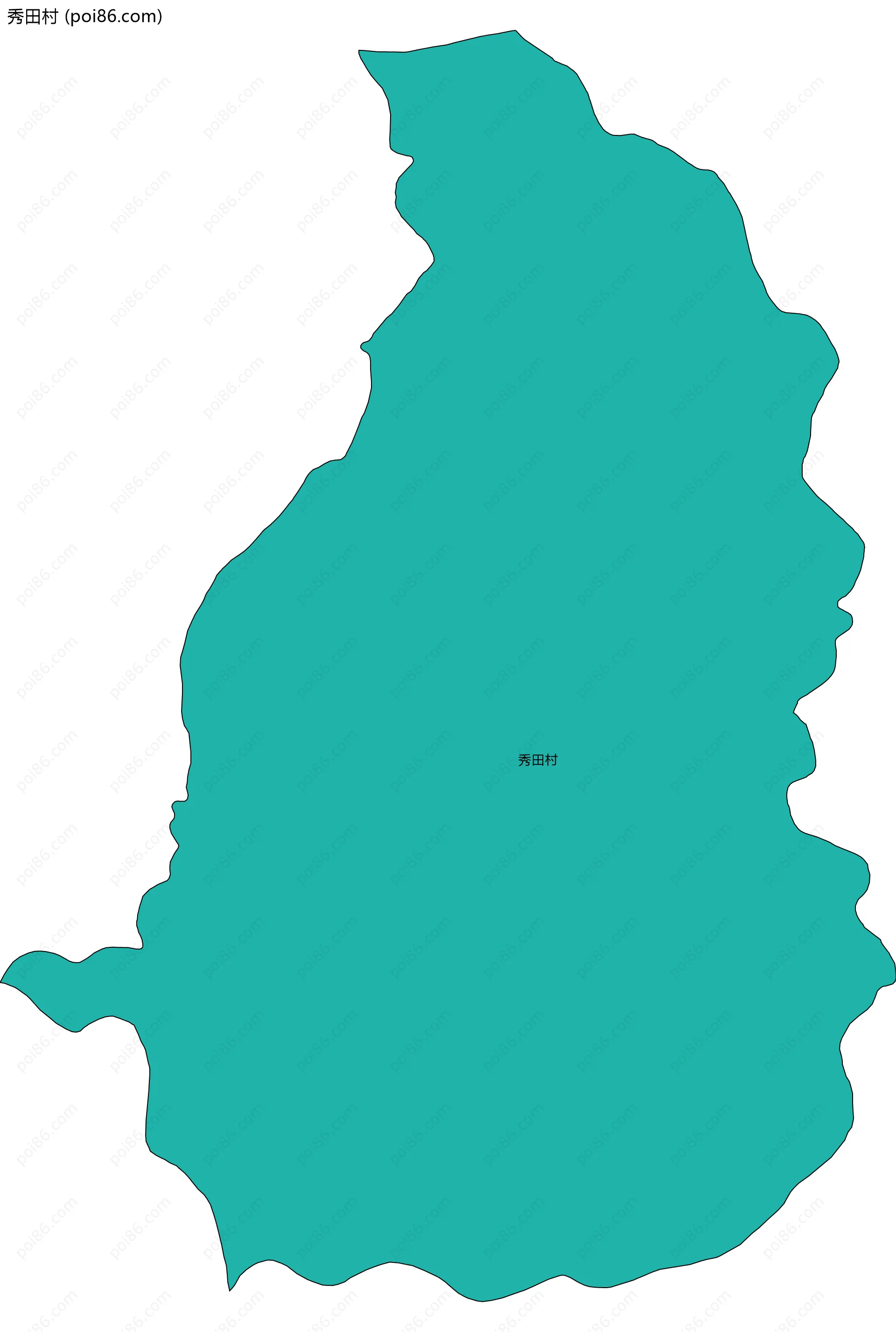 秀田村边界地图