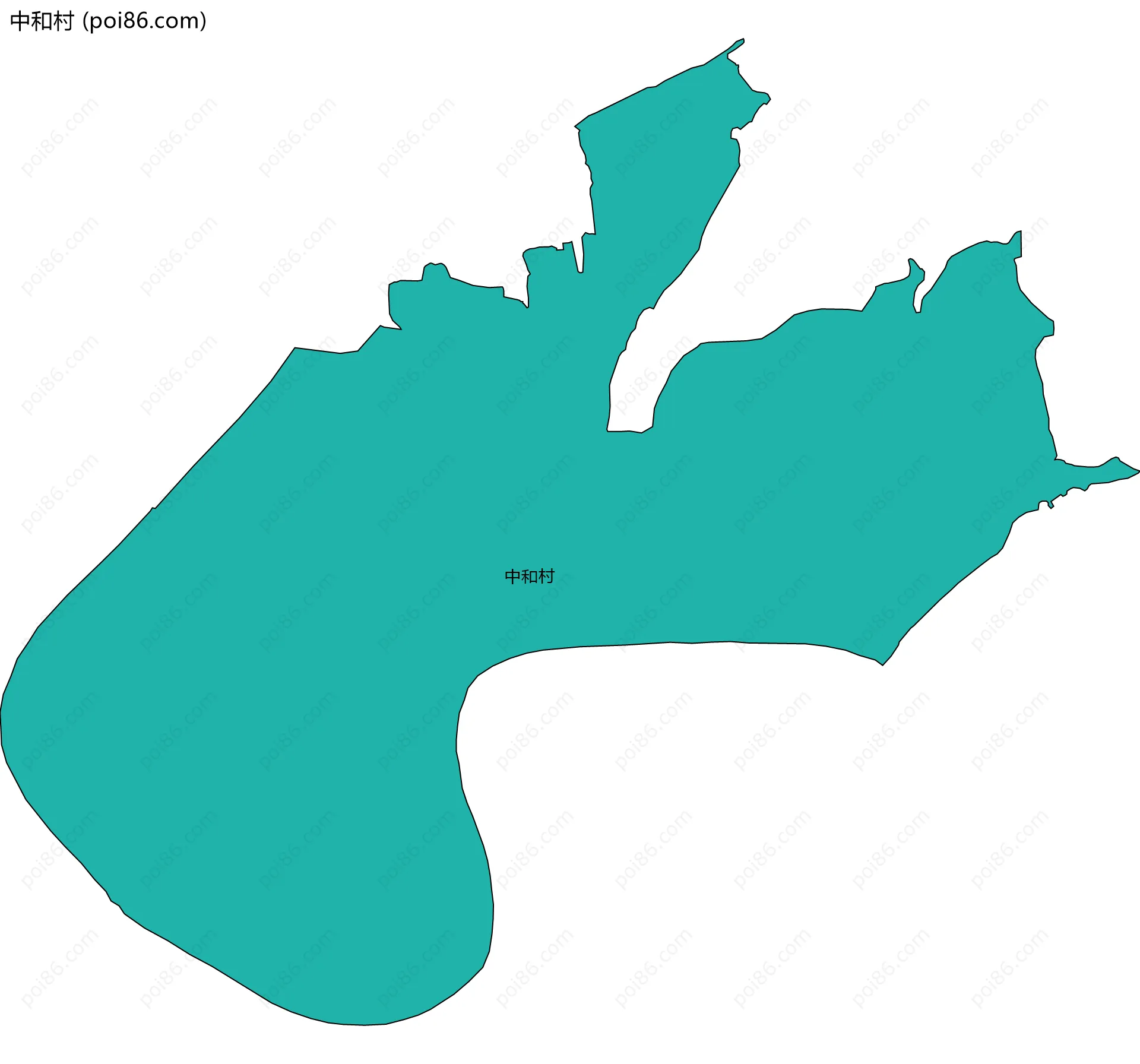 中和村边界地图