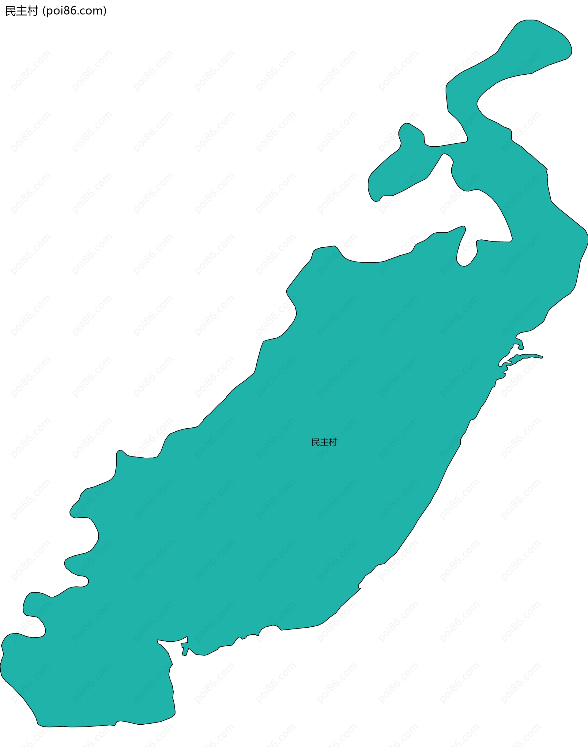 民主村边界地图