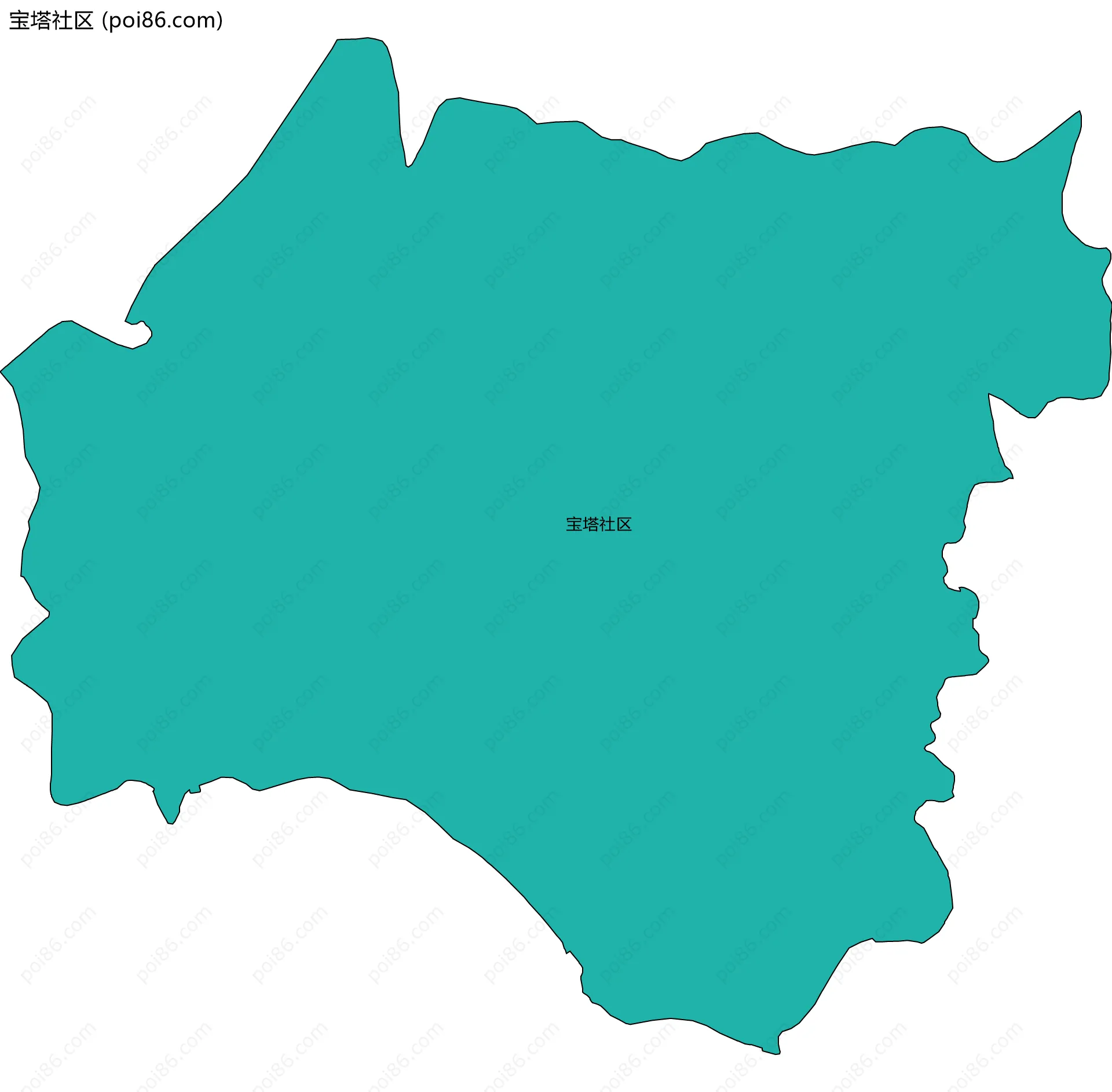 宝塔社区边界地图