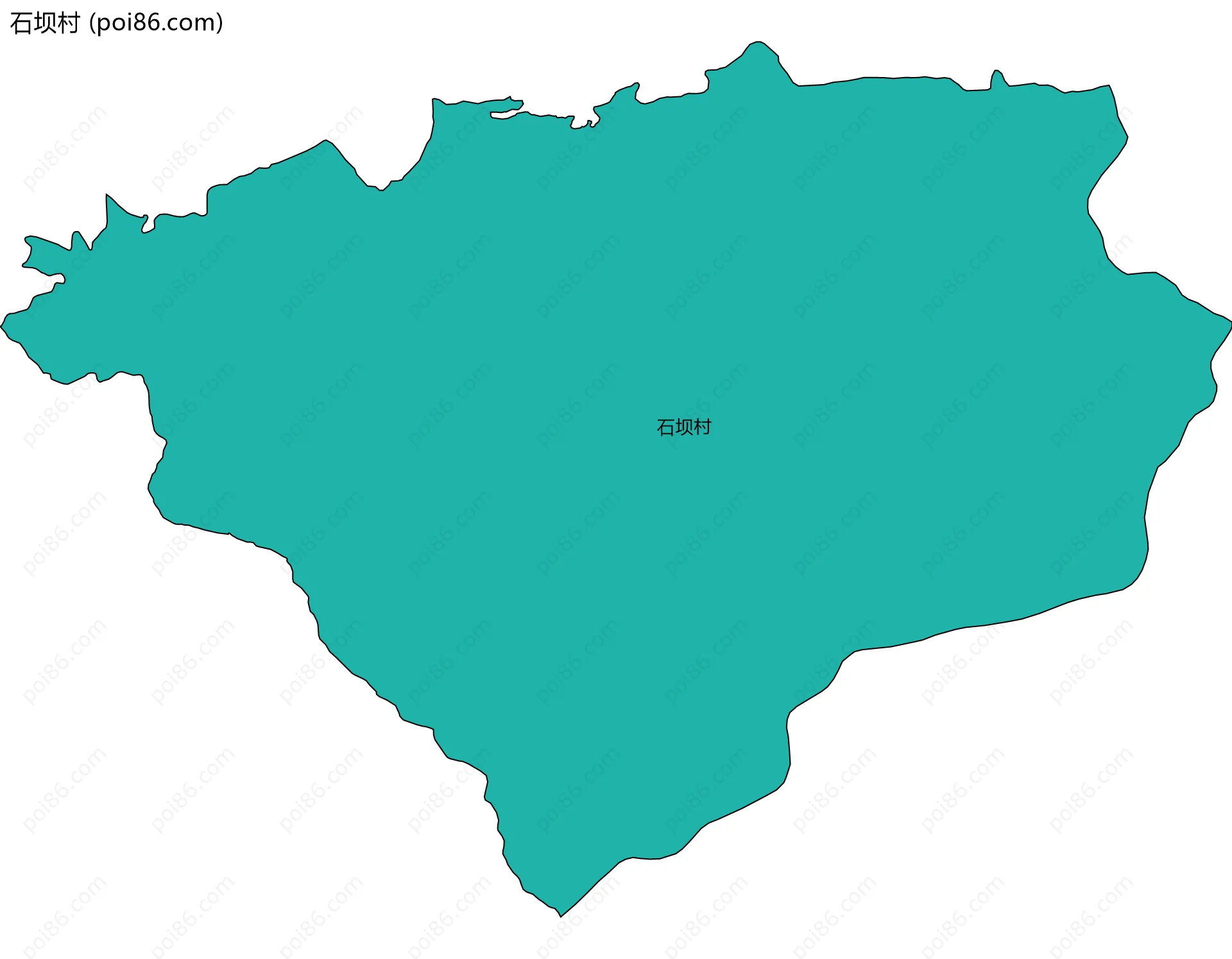 石坝村边界地图