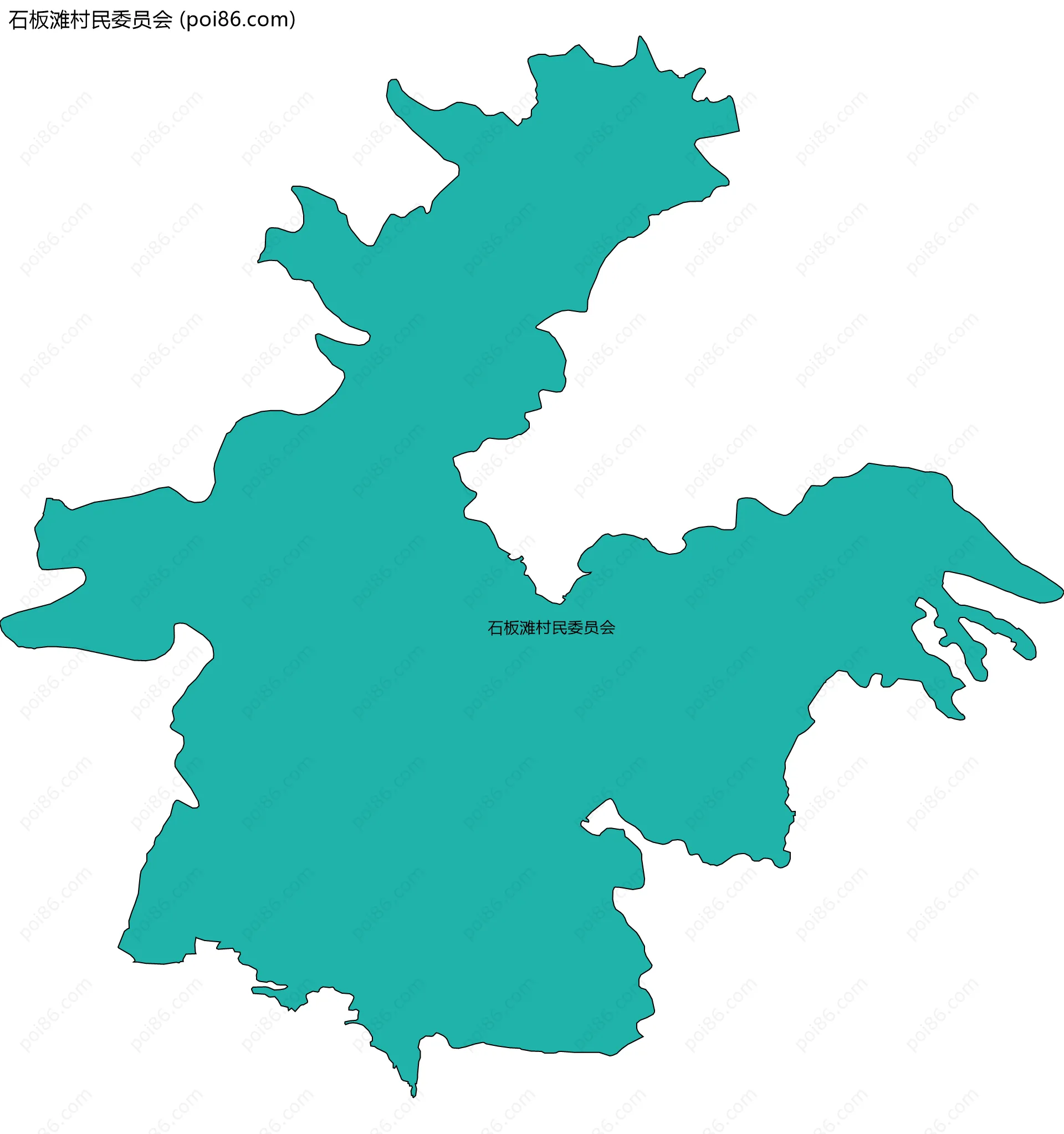 石板滩村民委员会边界地图