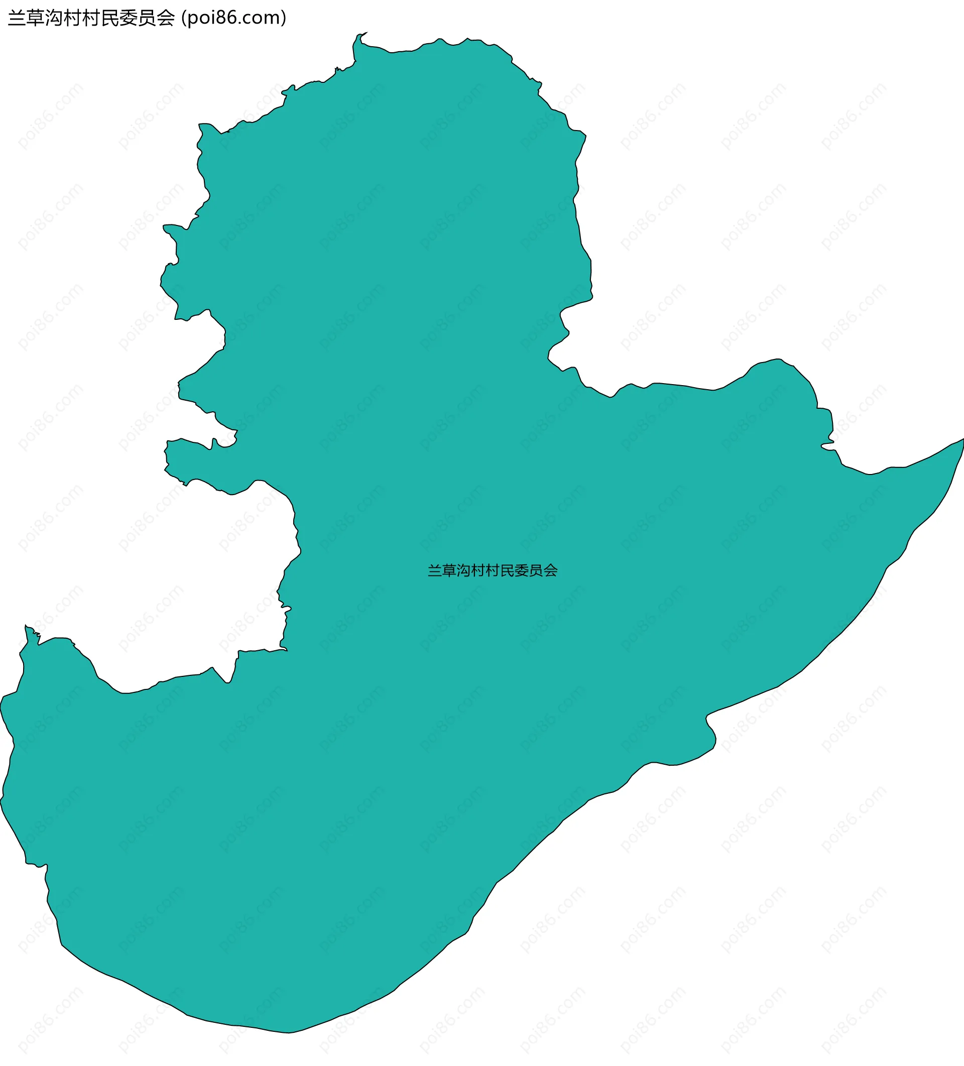 兰草沟村村民委员会边界地图