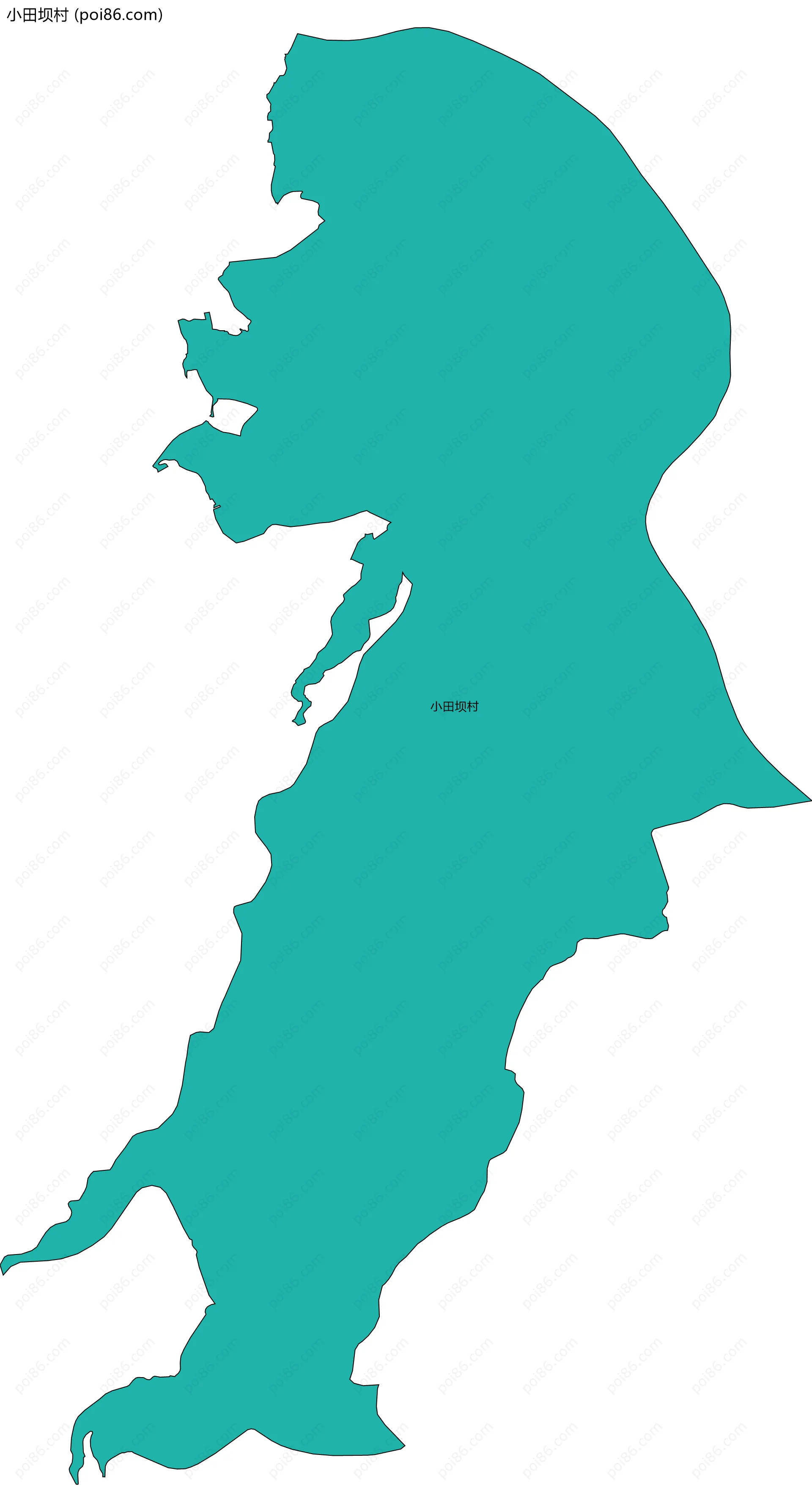 小田坝村边界地图