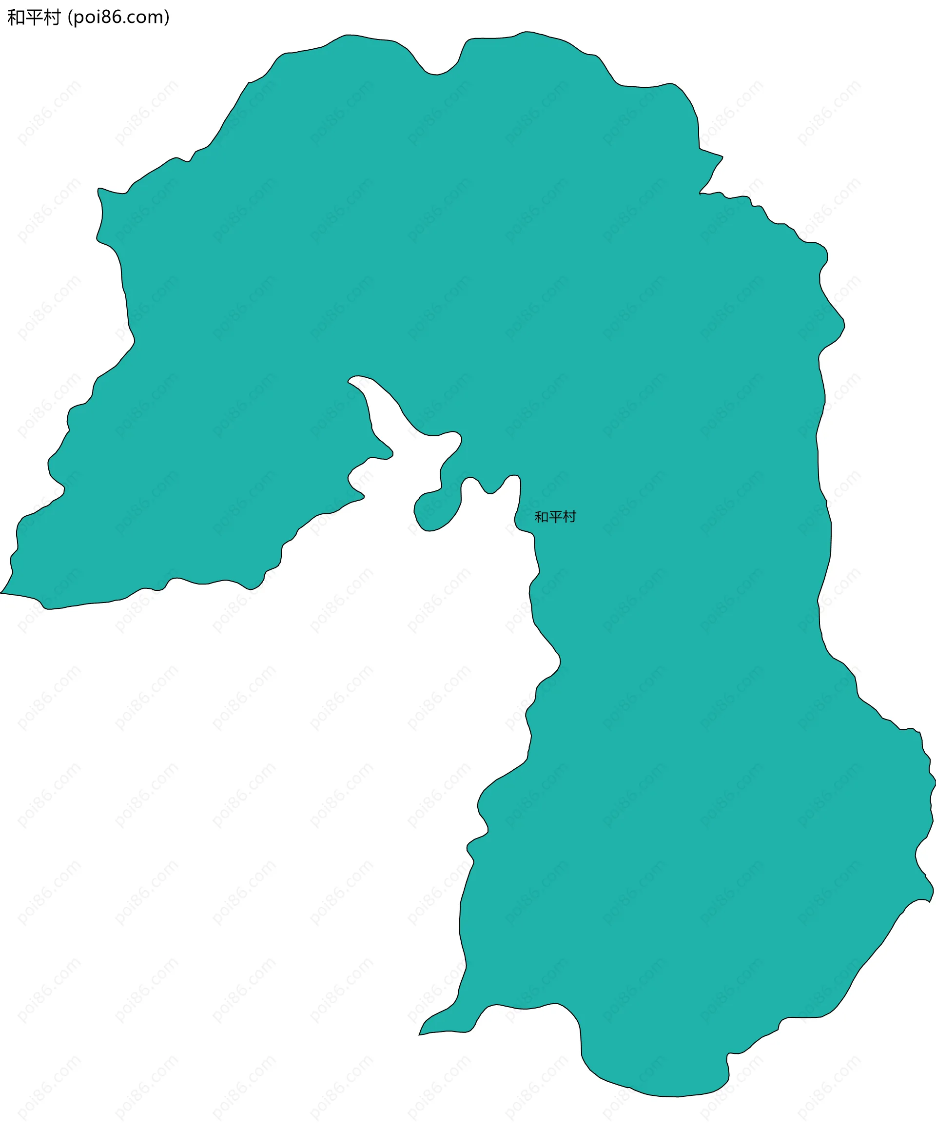 和平村边界地图