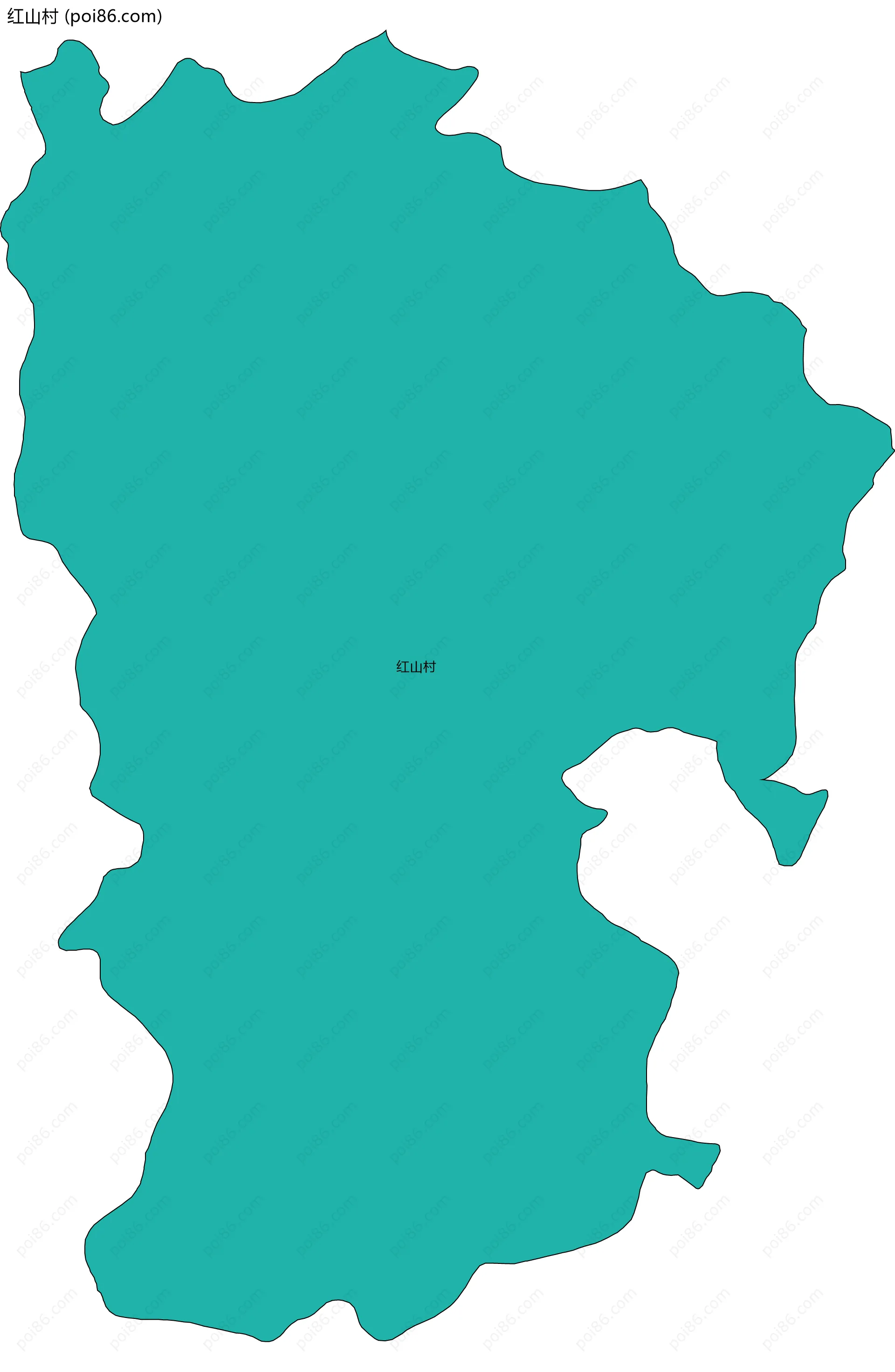 红山村边界地图