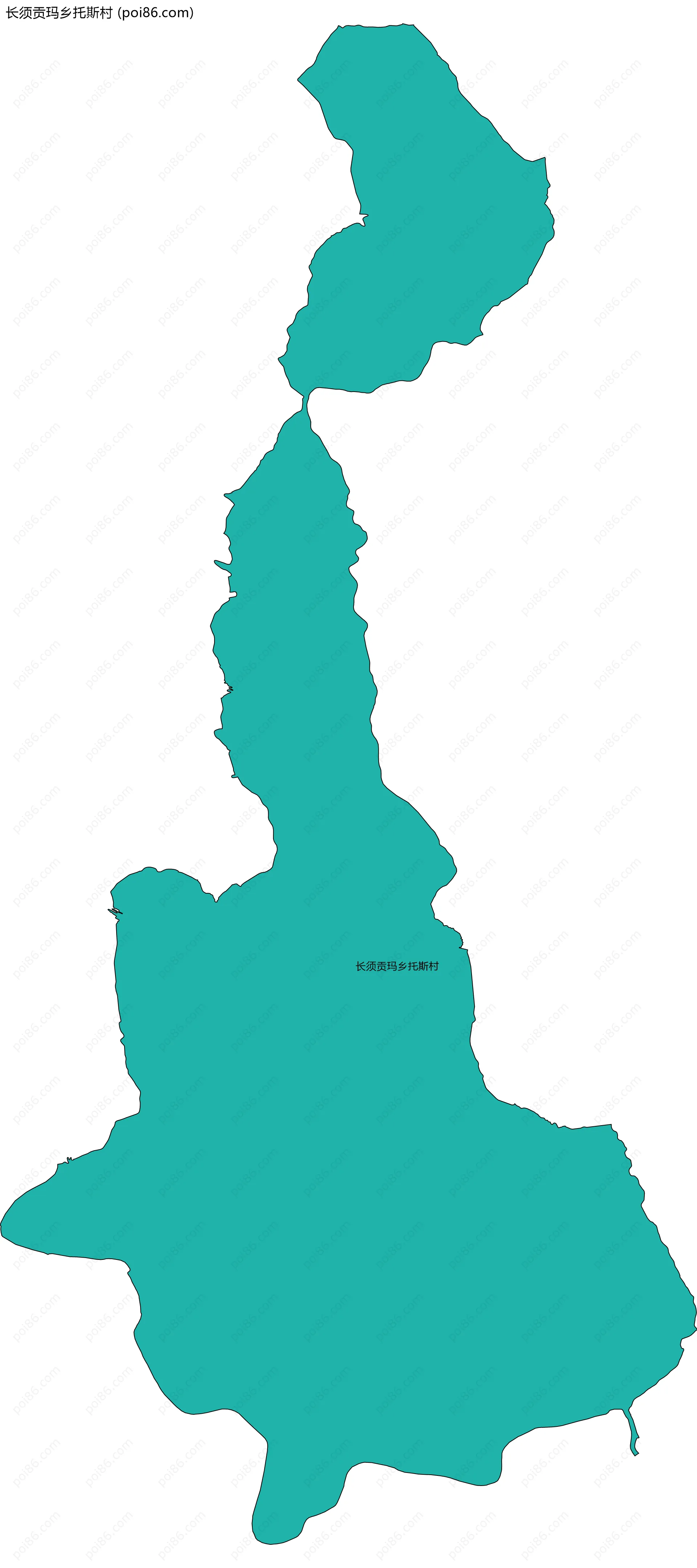 长须贡玛乡托斯村边界地图