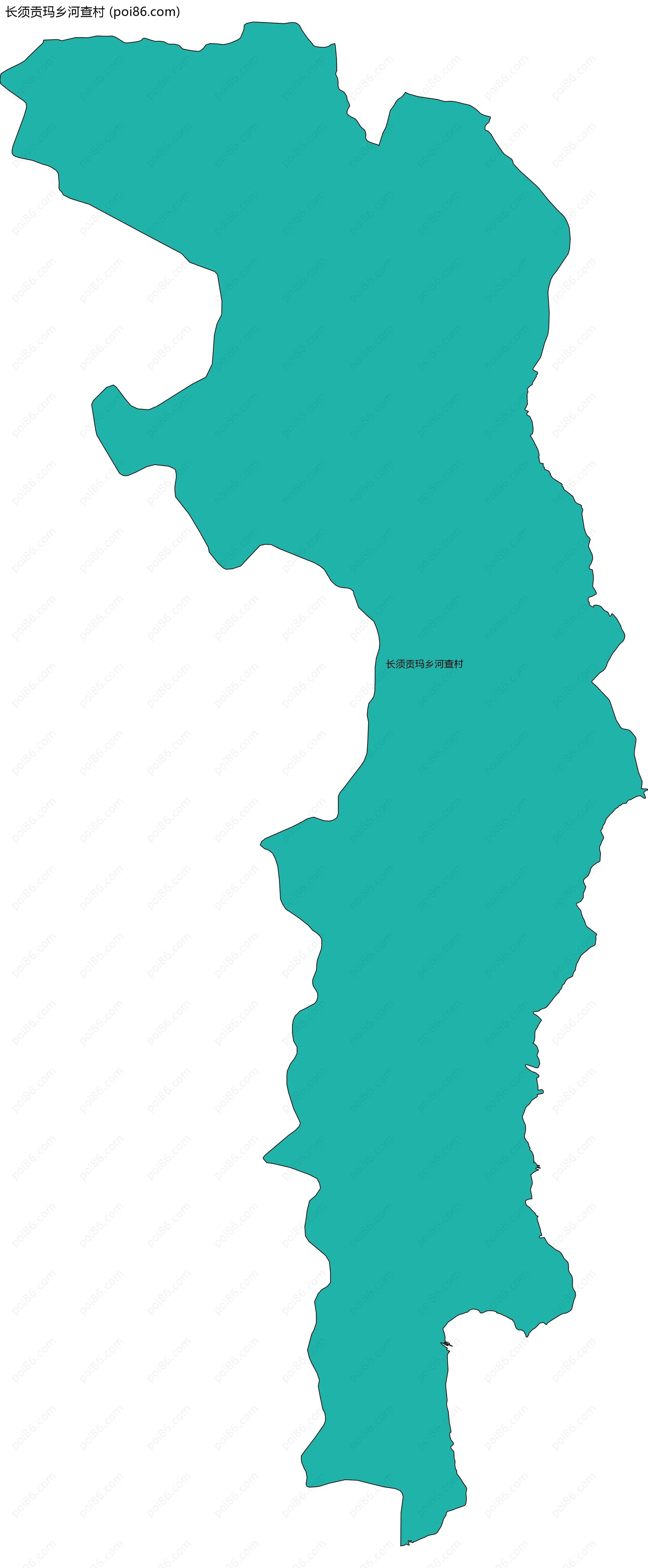 长须贡玛乡河查村边界地图